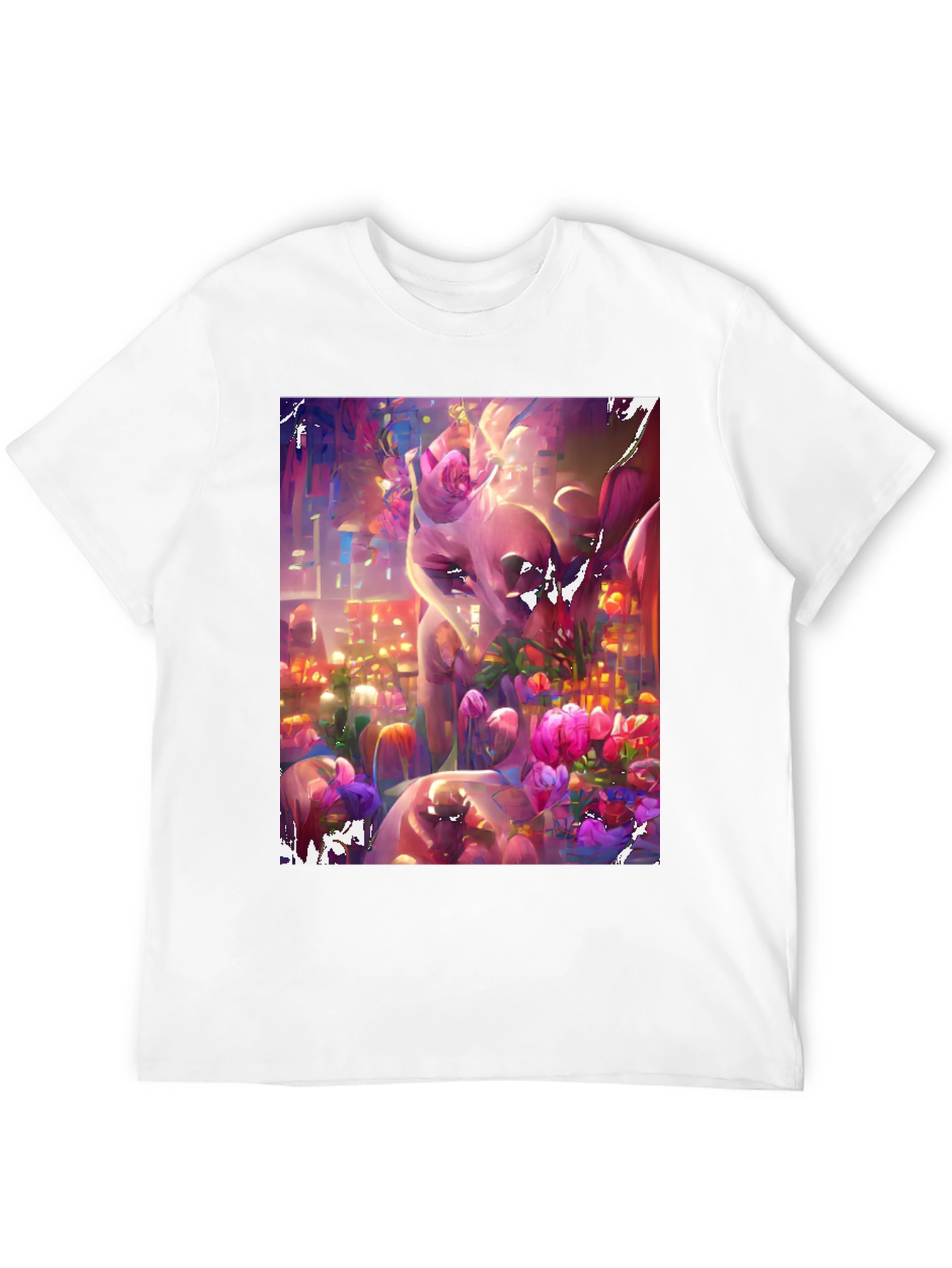 Floral Fantasy Graphic Tee - Artistic & Vibrant
