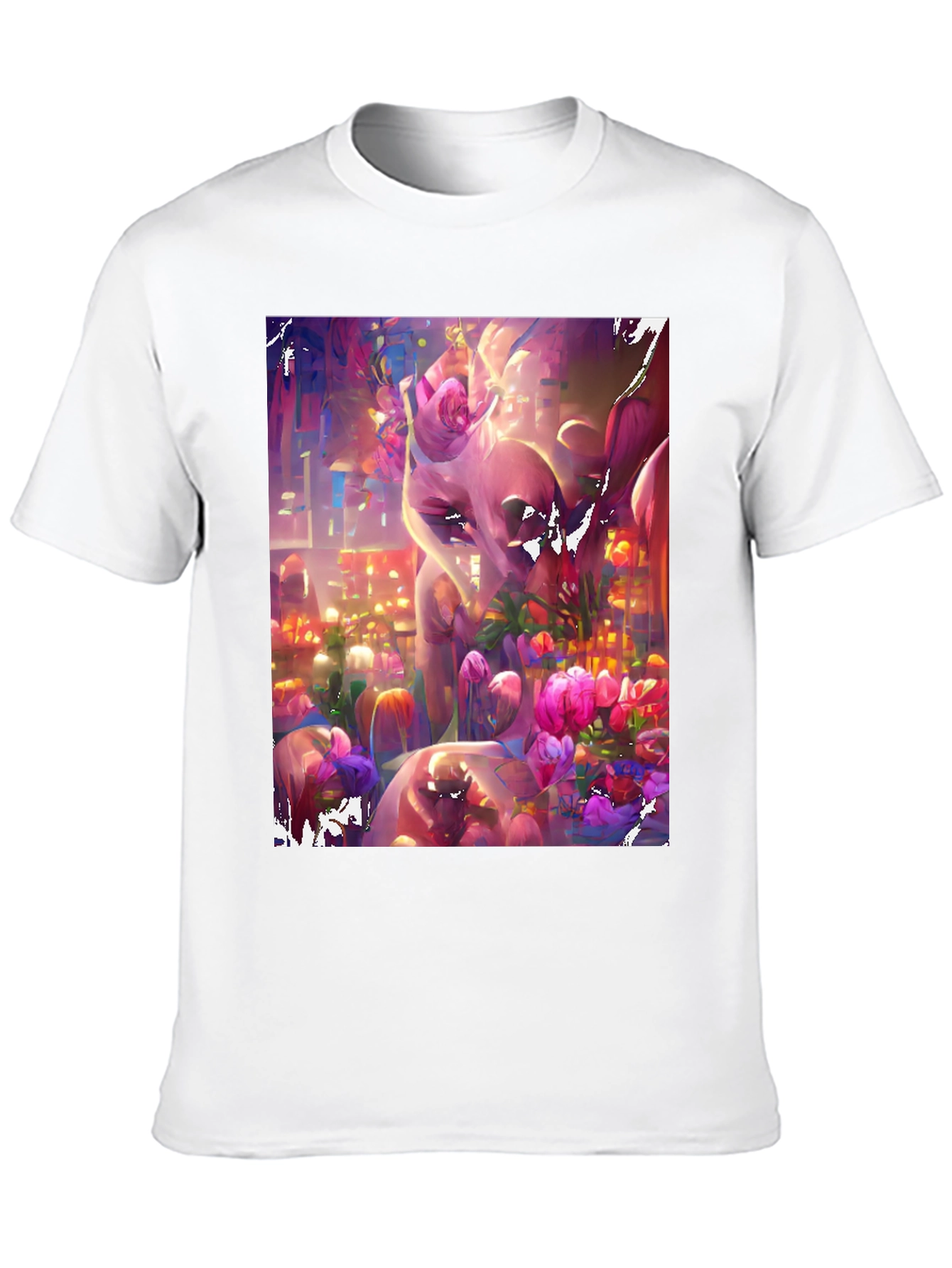 Floral Fantasy Graphic Tee - Artistic & Vibrant