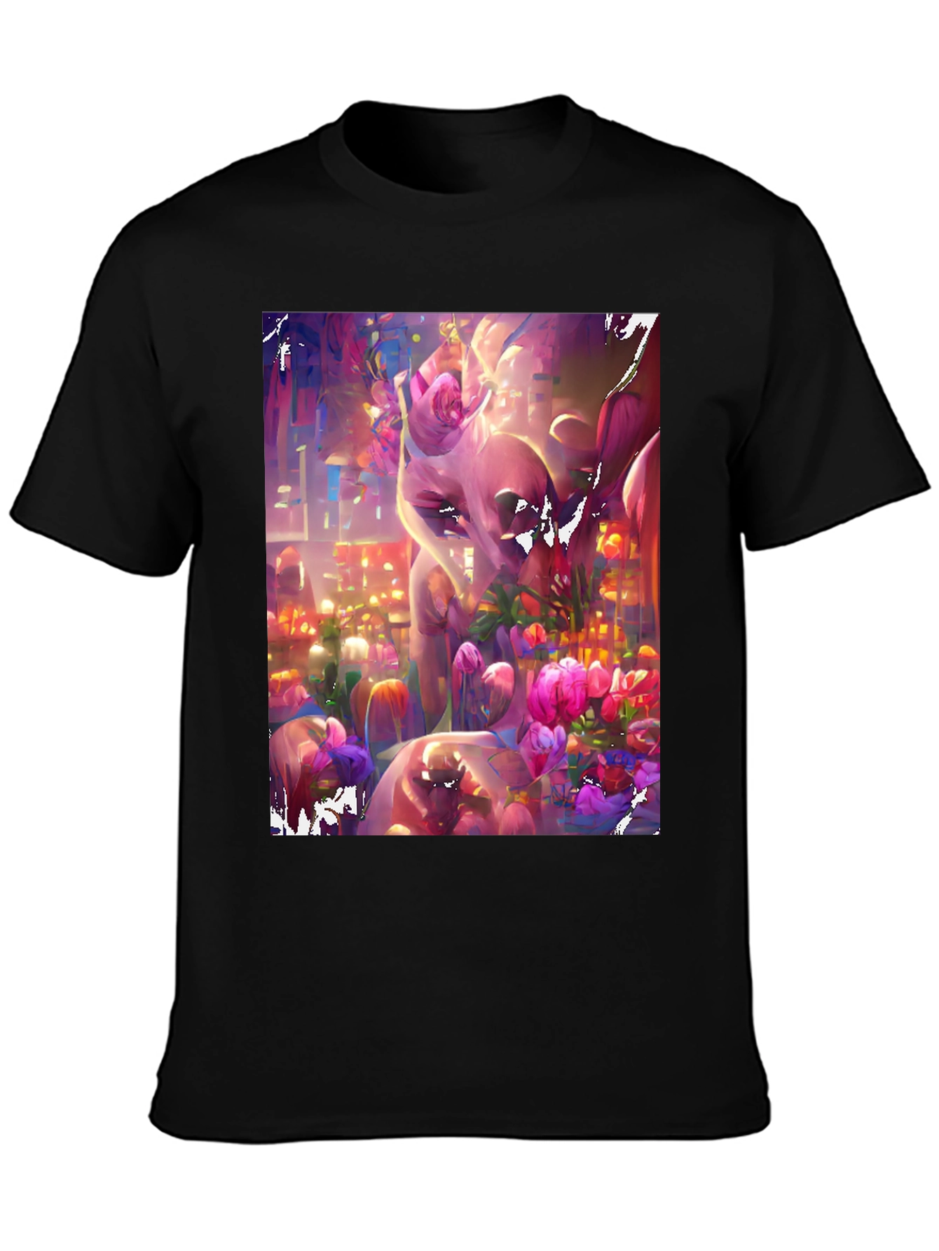 Floral Fantasy Graphic Tee - Artistic & Vibrant