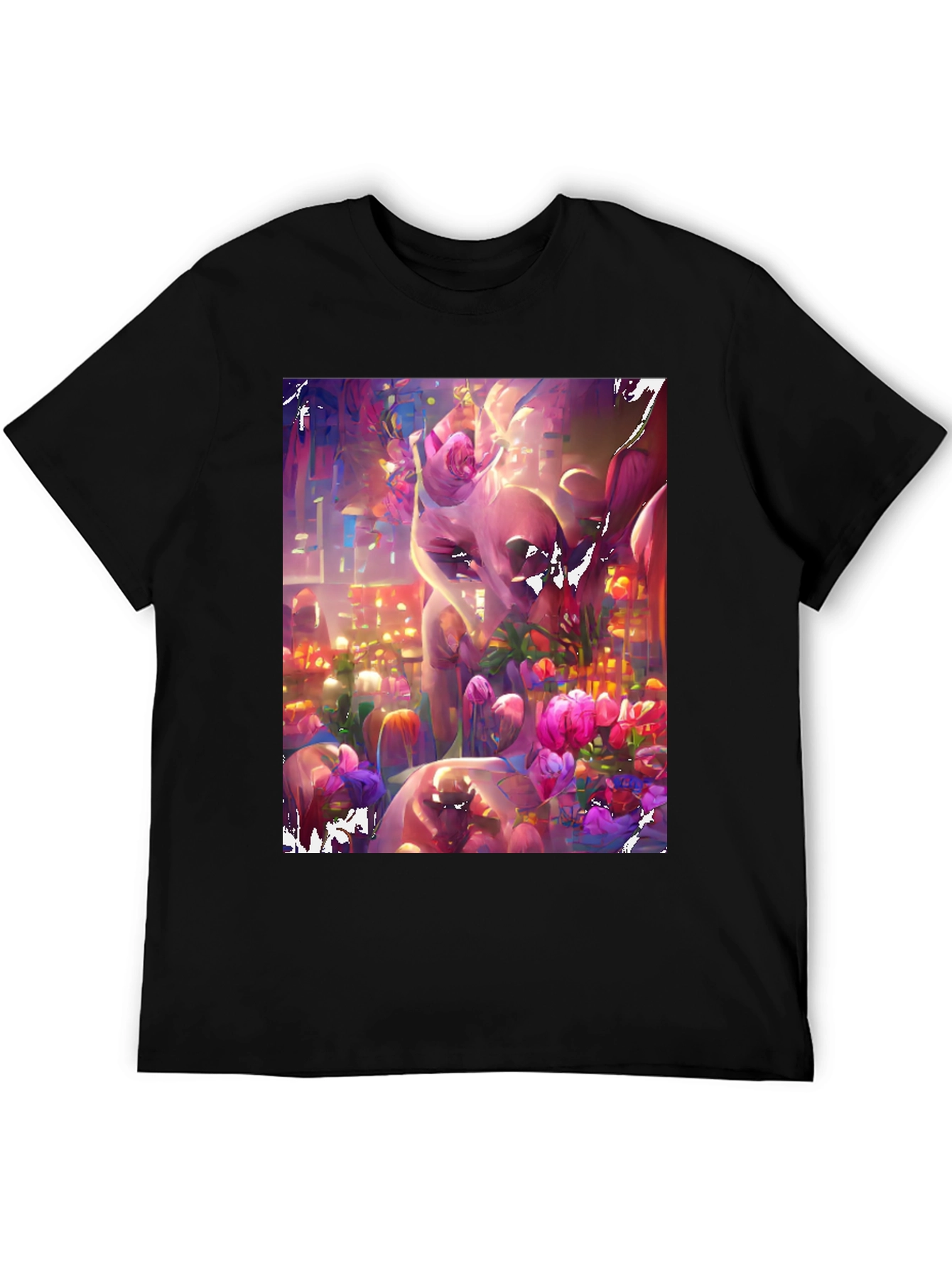 Floral Fantasy Graphic Tee - Artistic & Vibrant