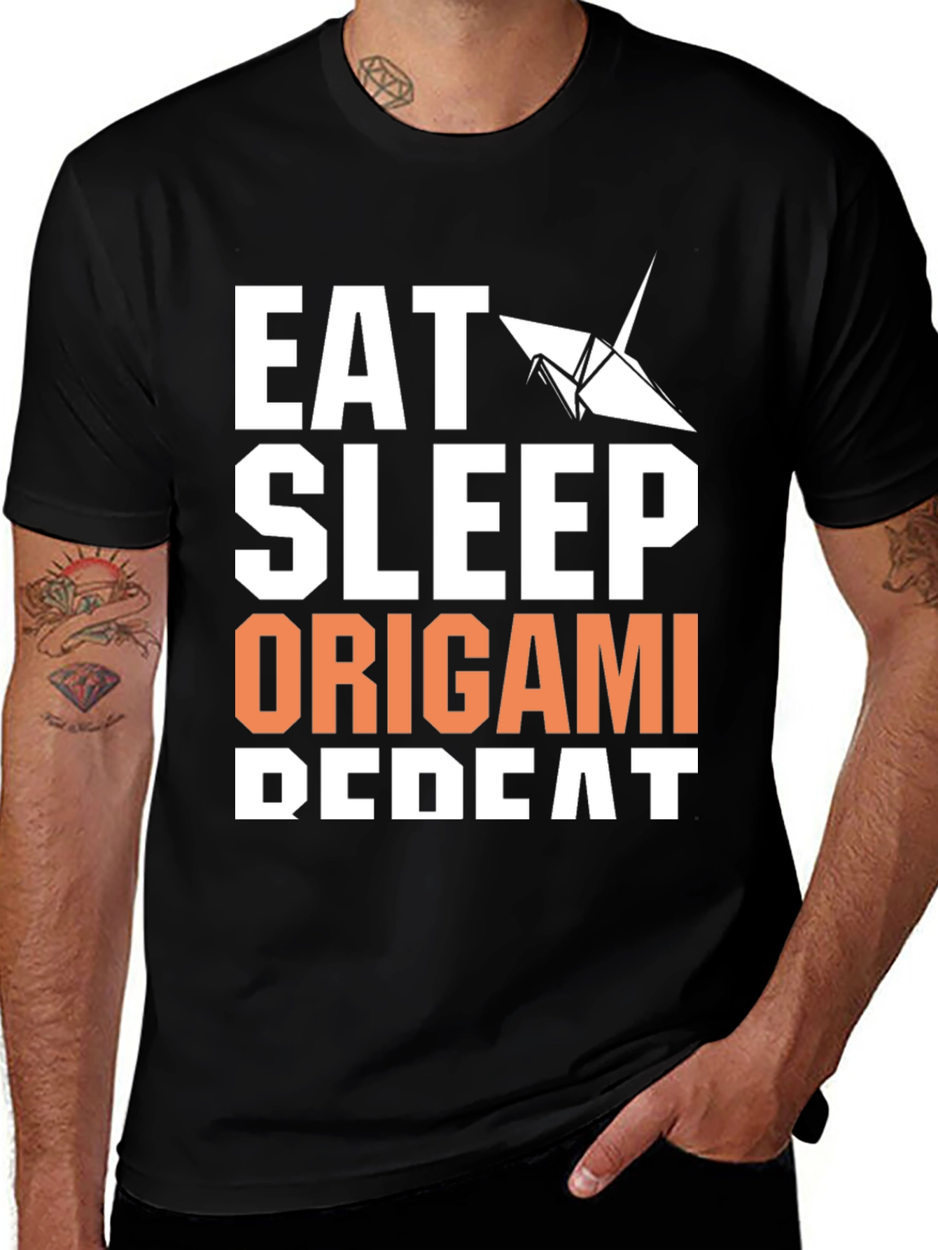 Eat Sleep Origami Repeat Graphic Tee