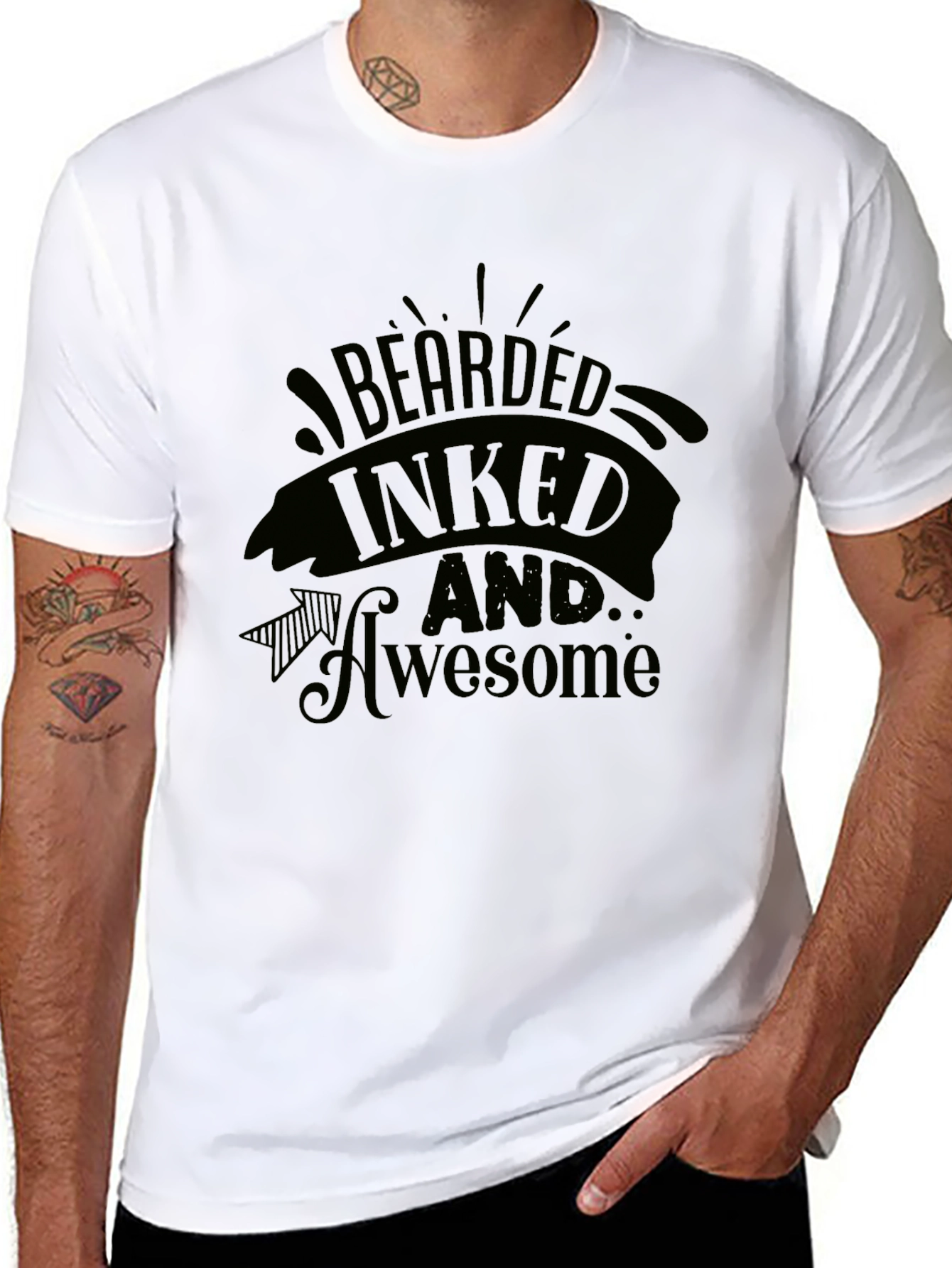Bearded Inked Awesome Graphic T-Shirt