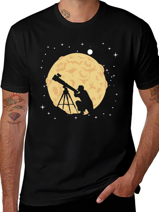 Astronomer Moon Gazing Graphic Tee