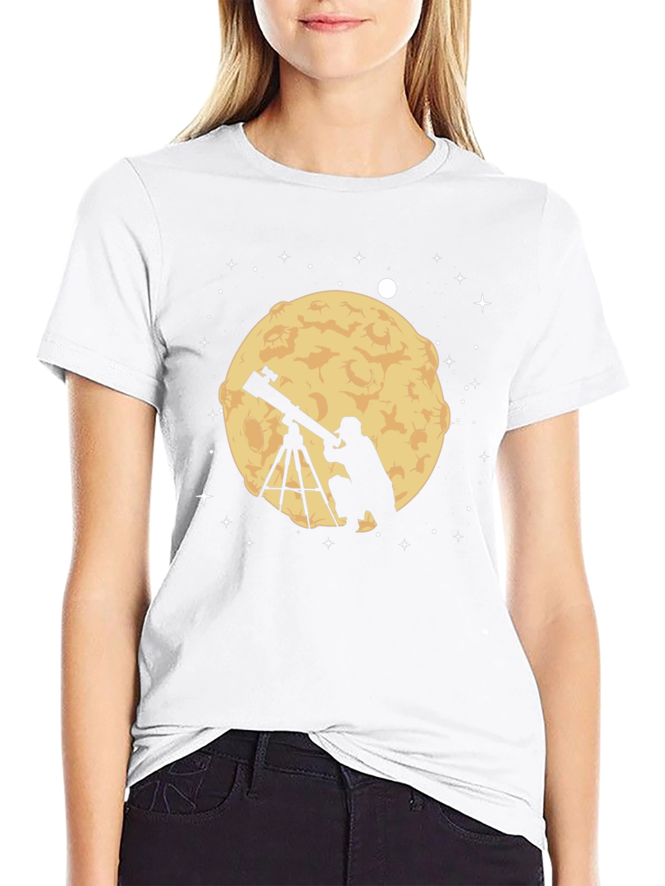 Astronomer Moon Gazing Graphic Tee