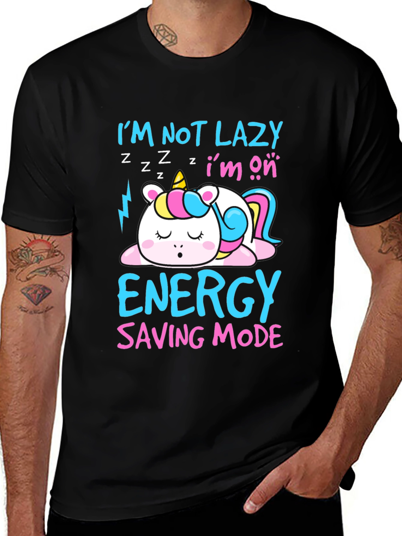 Funny Unicorn Lazy Mode T-Shirt