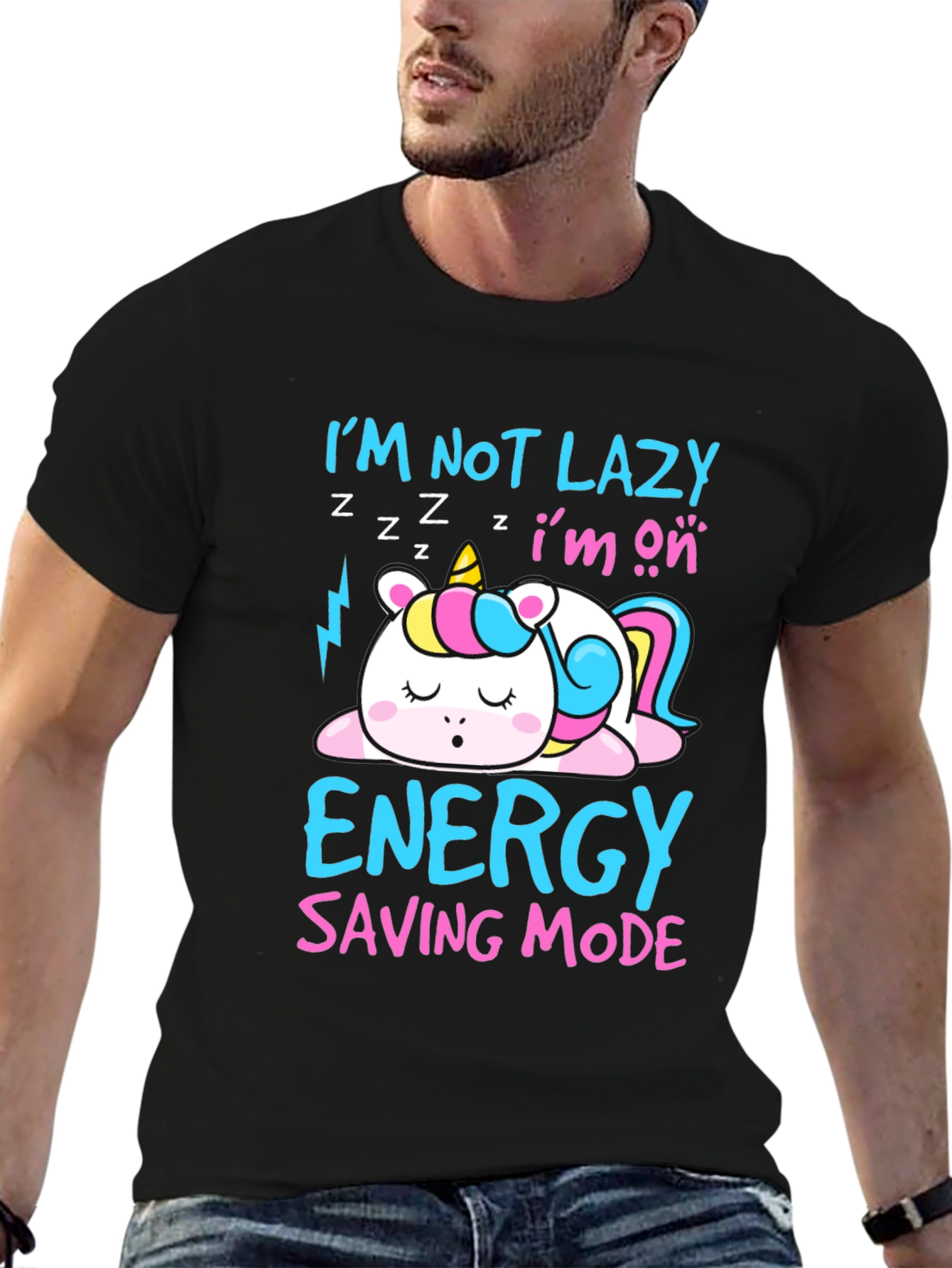 Funny Unicorn Lazy Mode T-Shirt