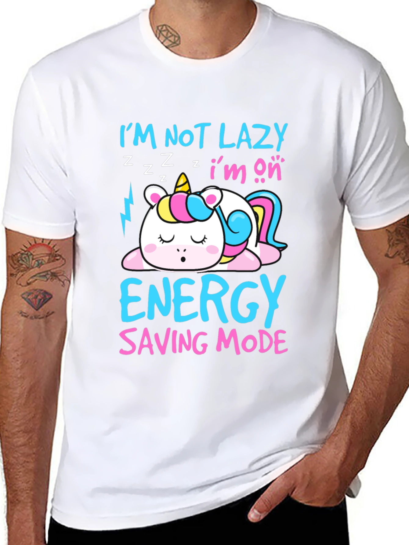 Funny Unicorn Lazy Mode T-Shirt