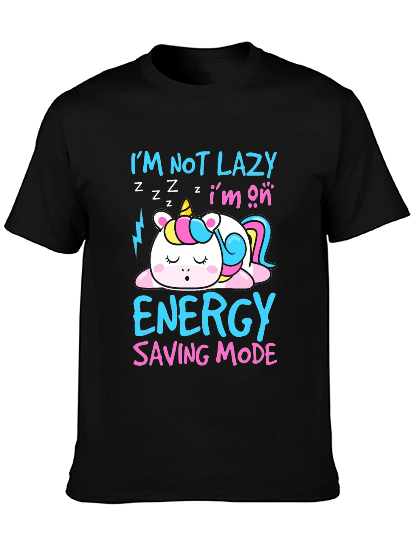 Funny Unicorn Lazy Mode T-Shirt