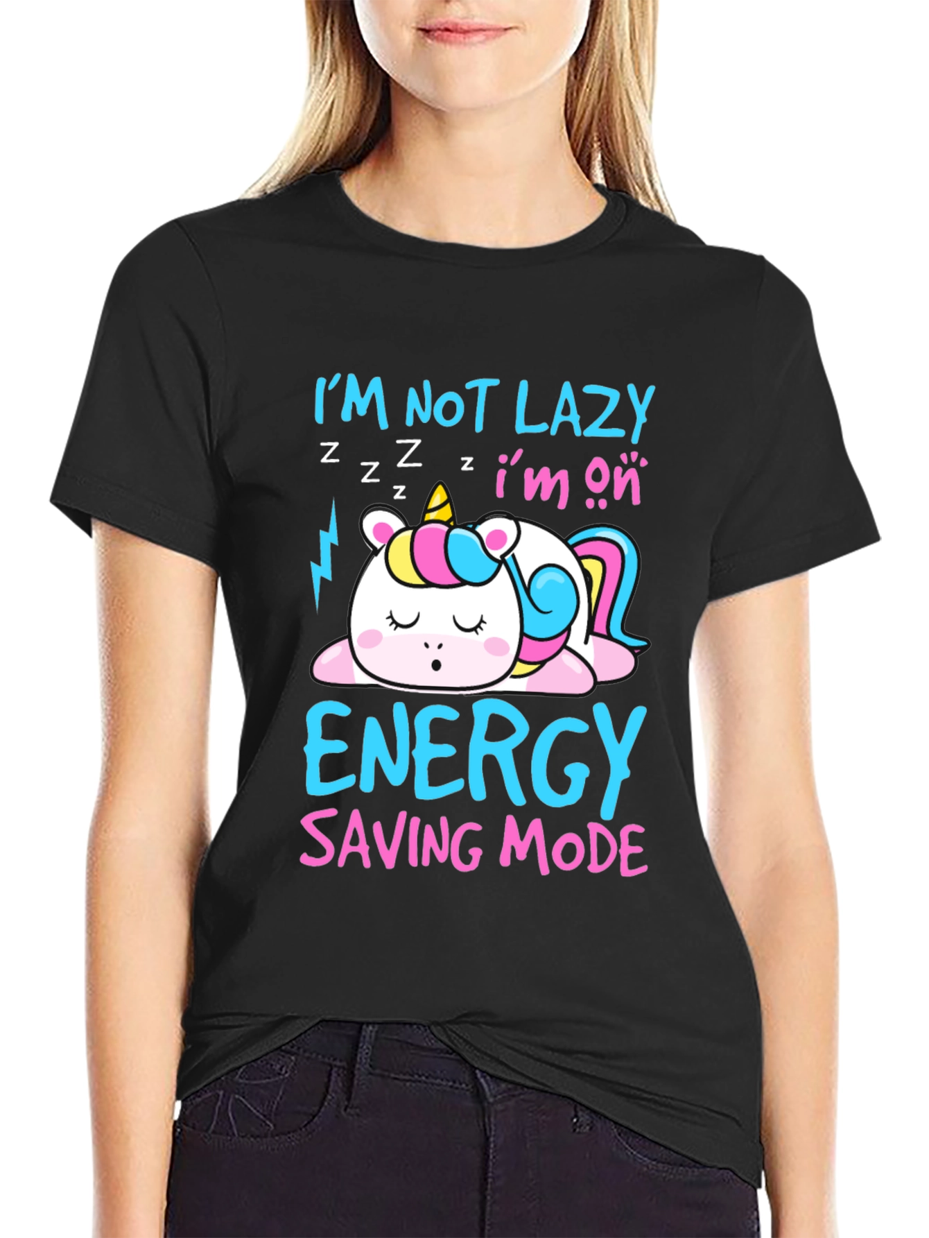 Funny Unicorn Lazy Mode T-Shirt