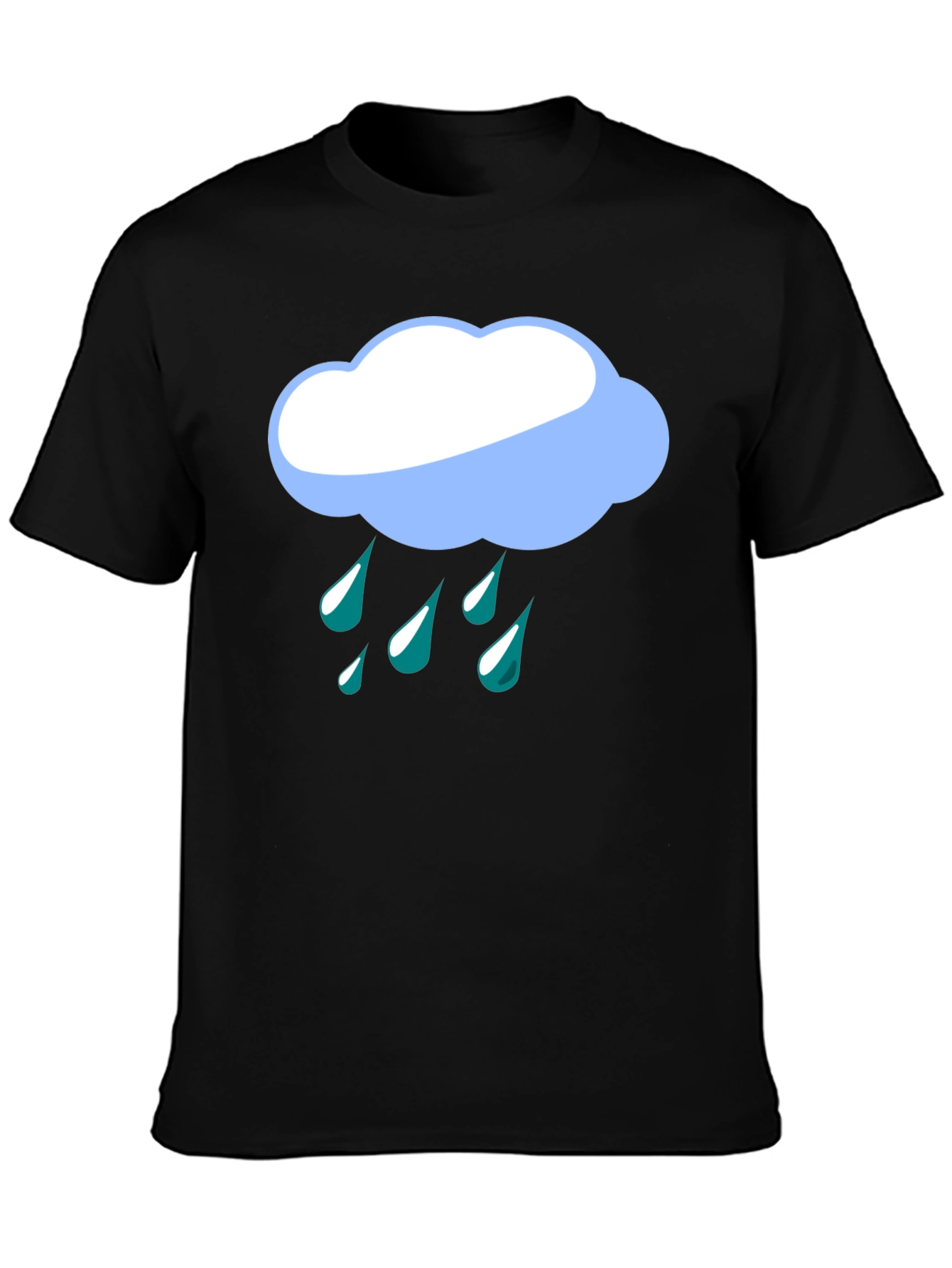 Rainy Day Cloud Graphic Tee - Black T-Shirt
