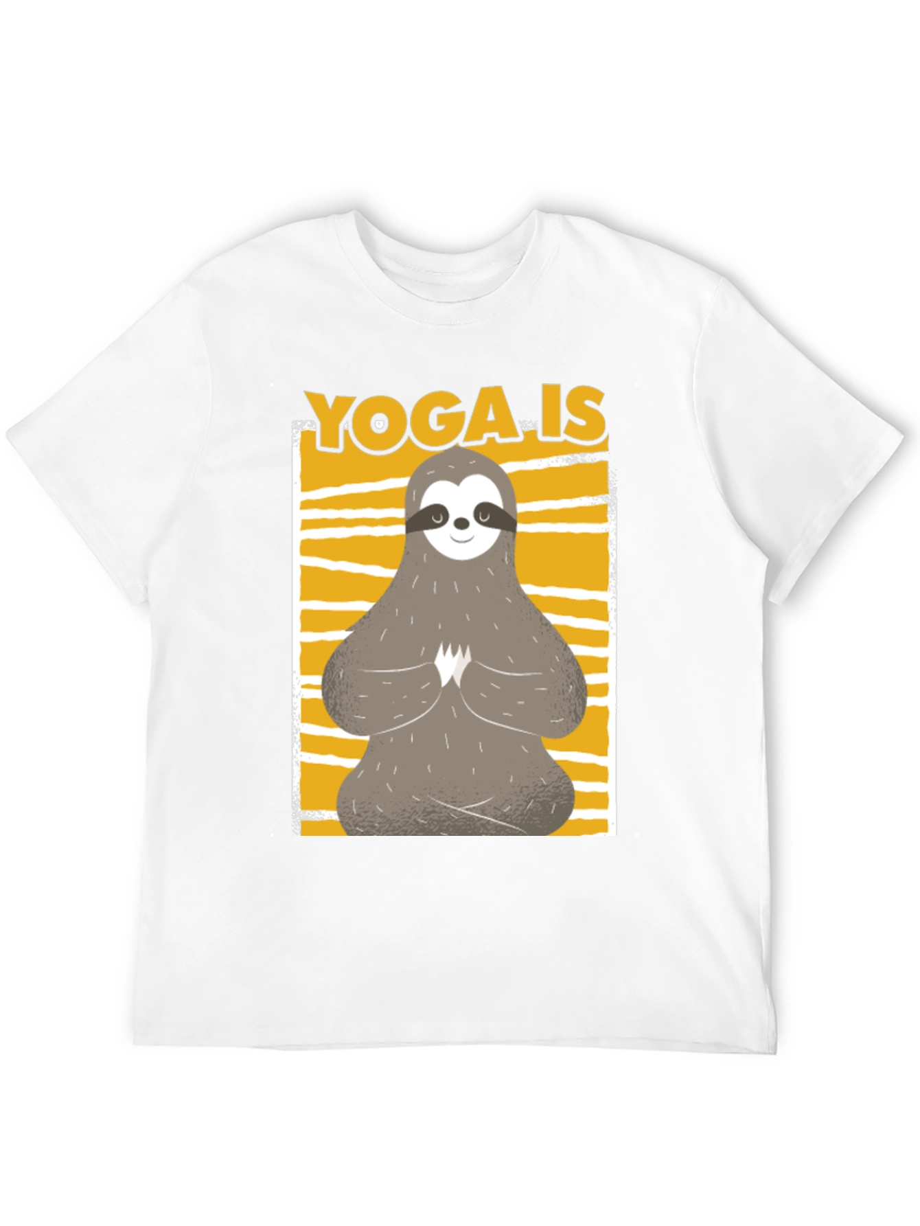 Yoga Sloth Graphic Tee - Relaxed Fit Black T-Shirt
