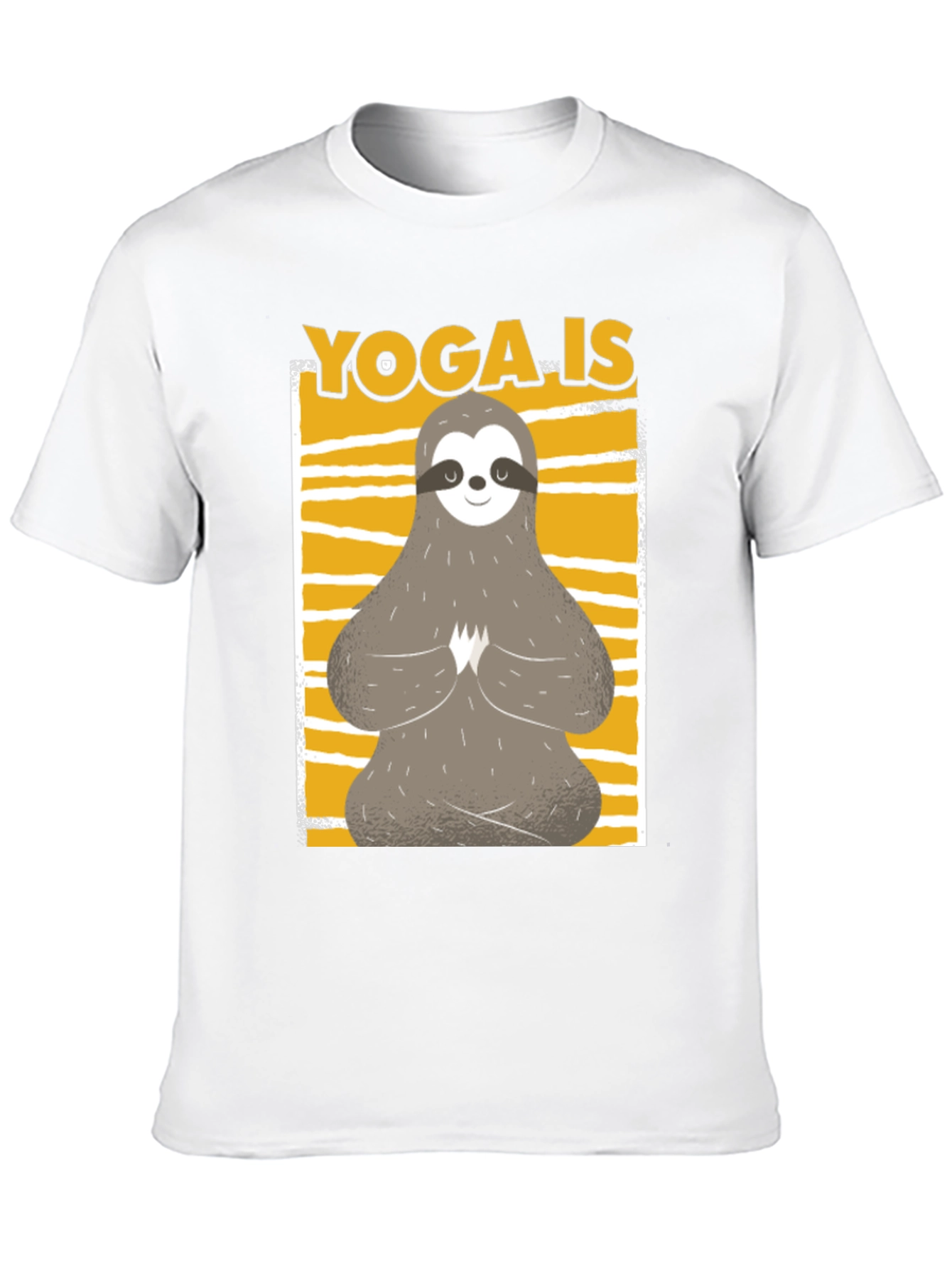 Yoga Sloth Graphic Tee - Relaxed Fit Black T-Shirt