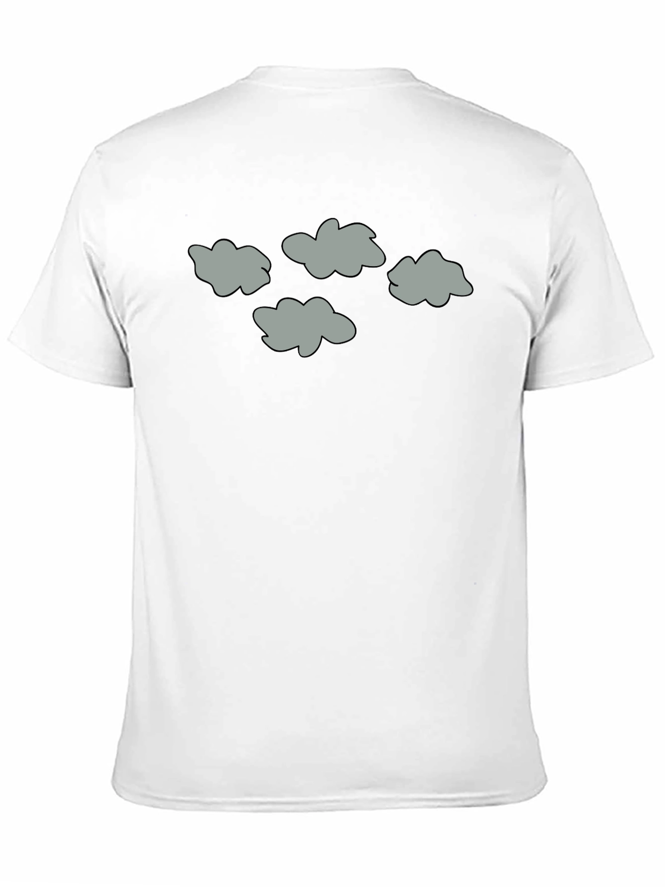 Cloud T-Shirt Grey Clouds on Black