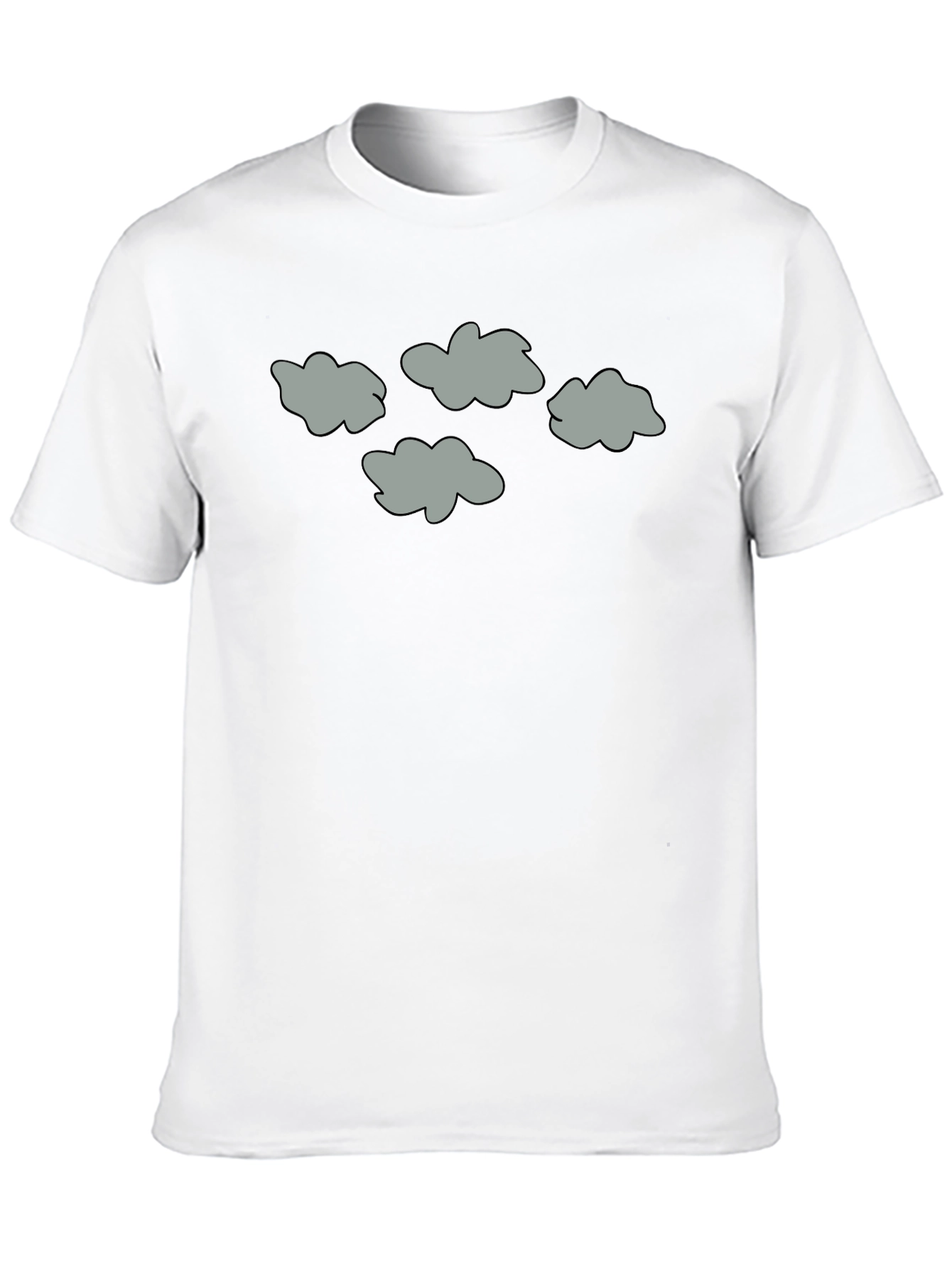 Cloud T-Shirt Grey Clouds on Black