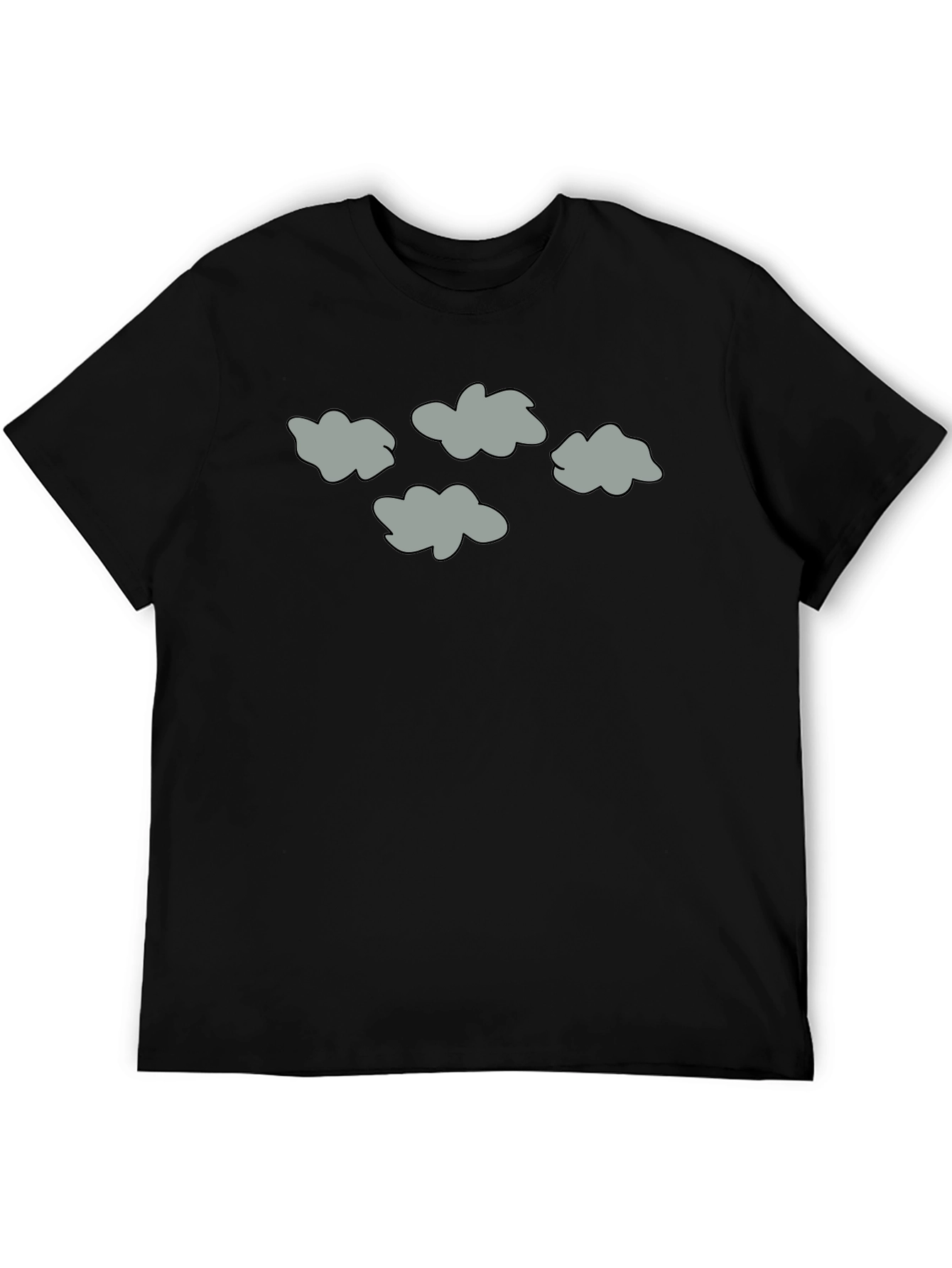 Cloud T-Shirt Grey Clouds on Black