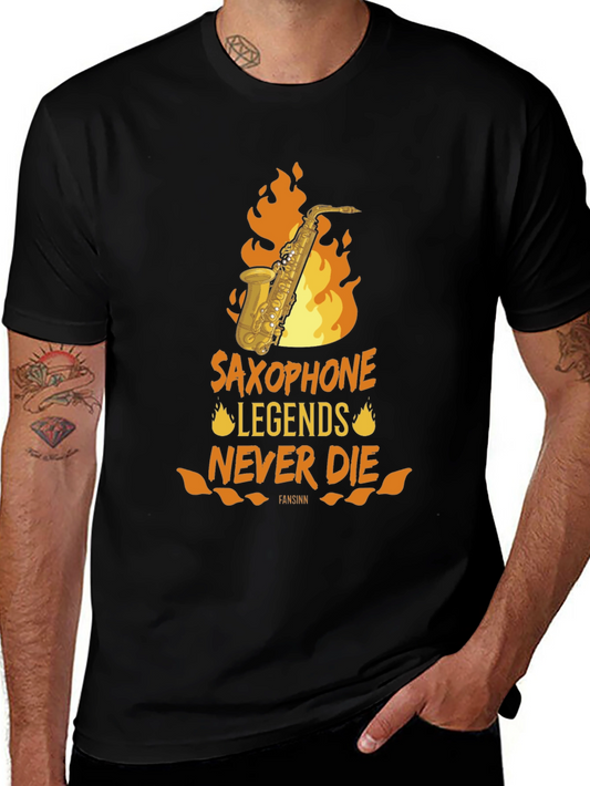 Saxophone Legends Never Die Graphic Tee