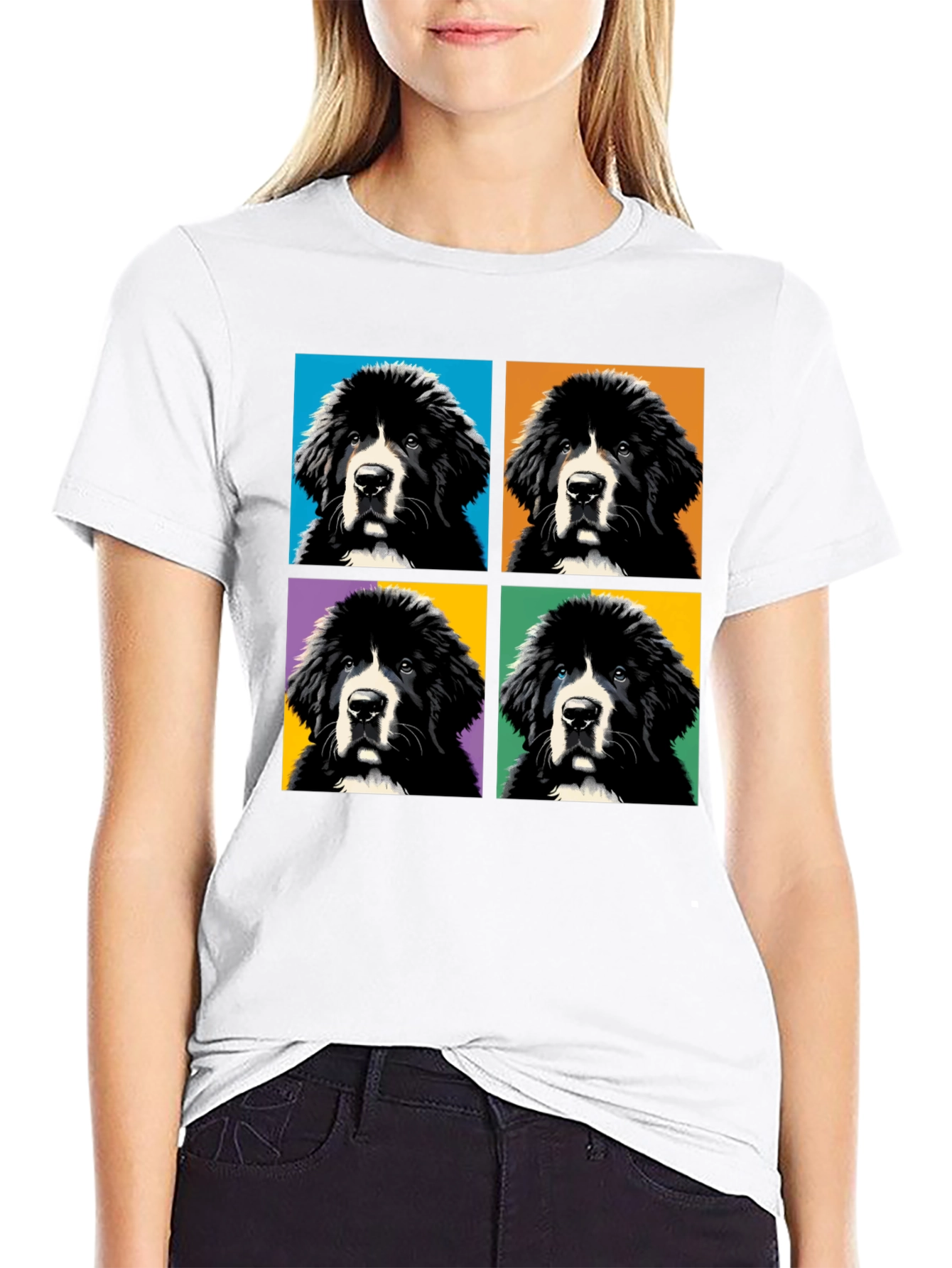 Pop Art Newfoundland Dog T-Shirt