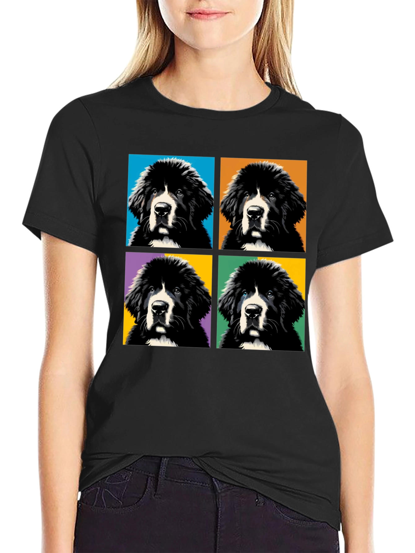 Pop Art Newfoundland Dog T-Shirt