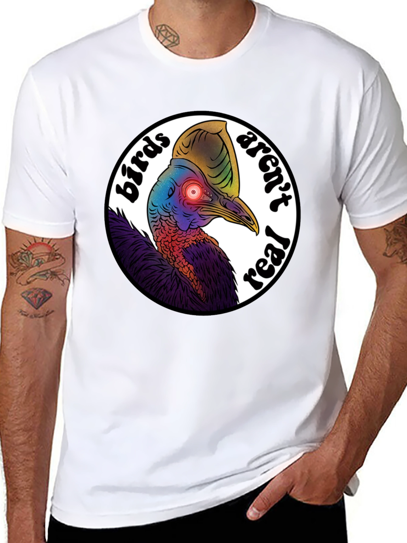 Birds Arent Real Cassowary T-Shirt Conspiracy Funny