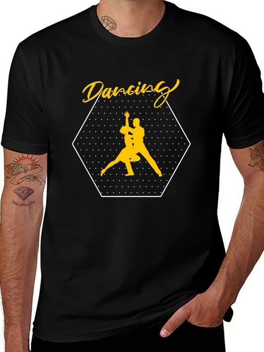 Dancing Couple Graphic Tee - Stylish Black T-Shirt