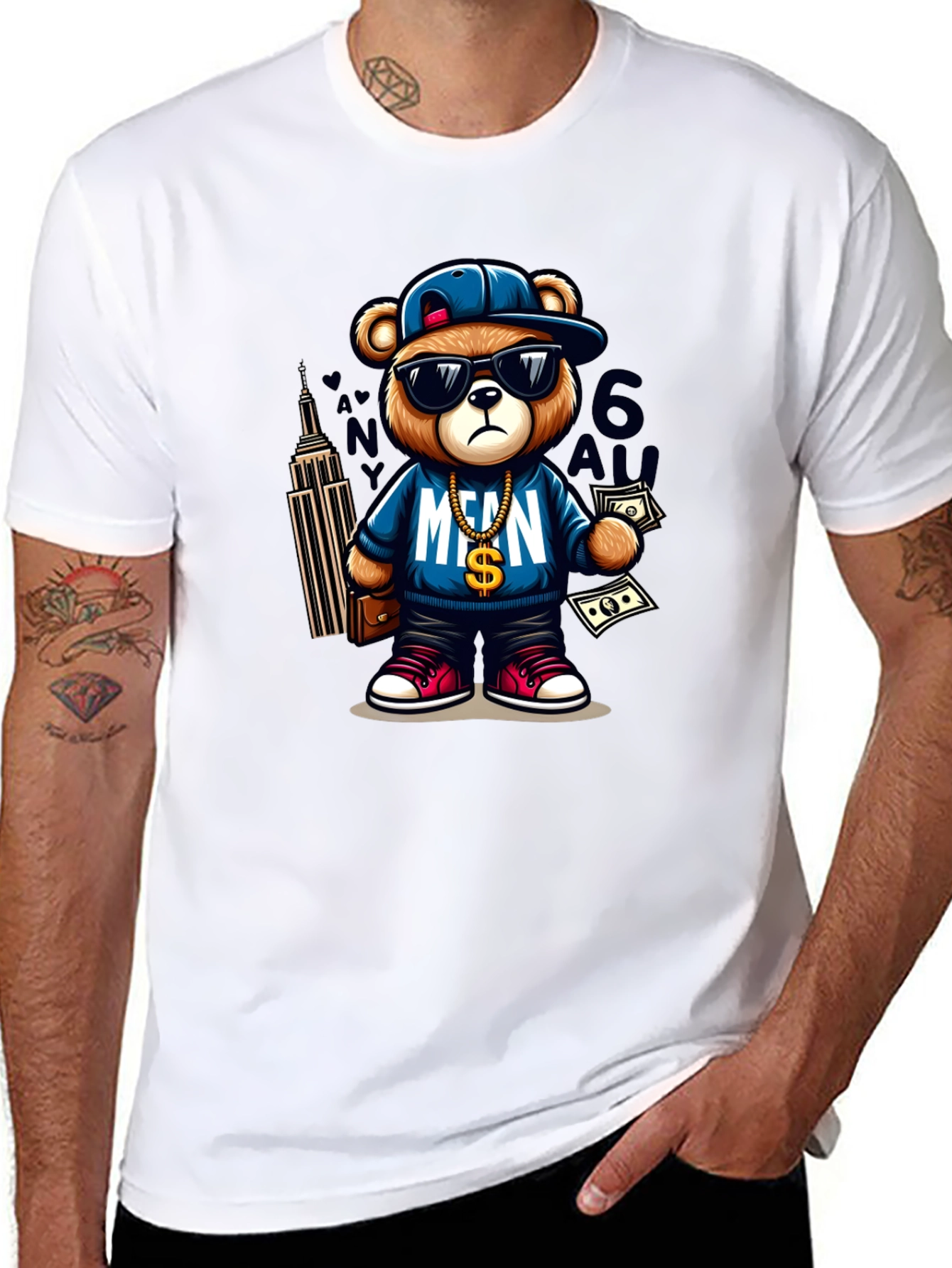 Cool Teddy Bear Graphic Tee - Streetwear Style