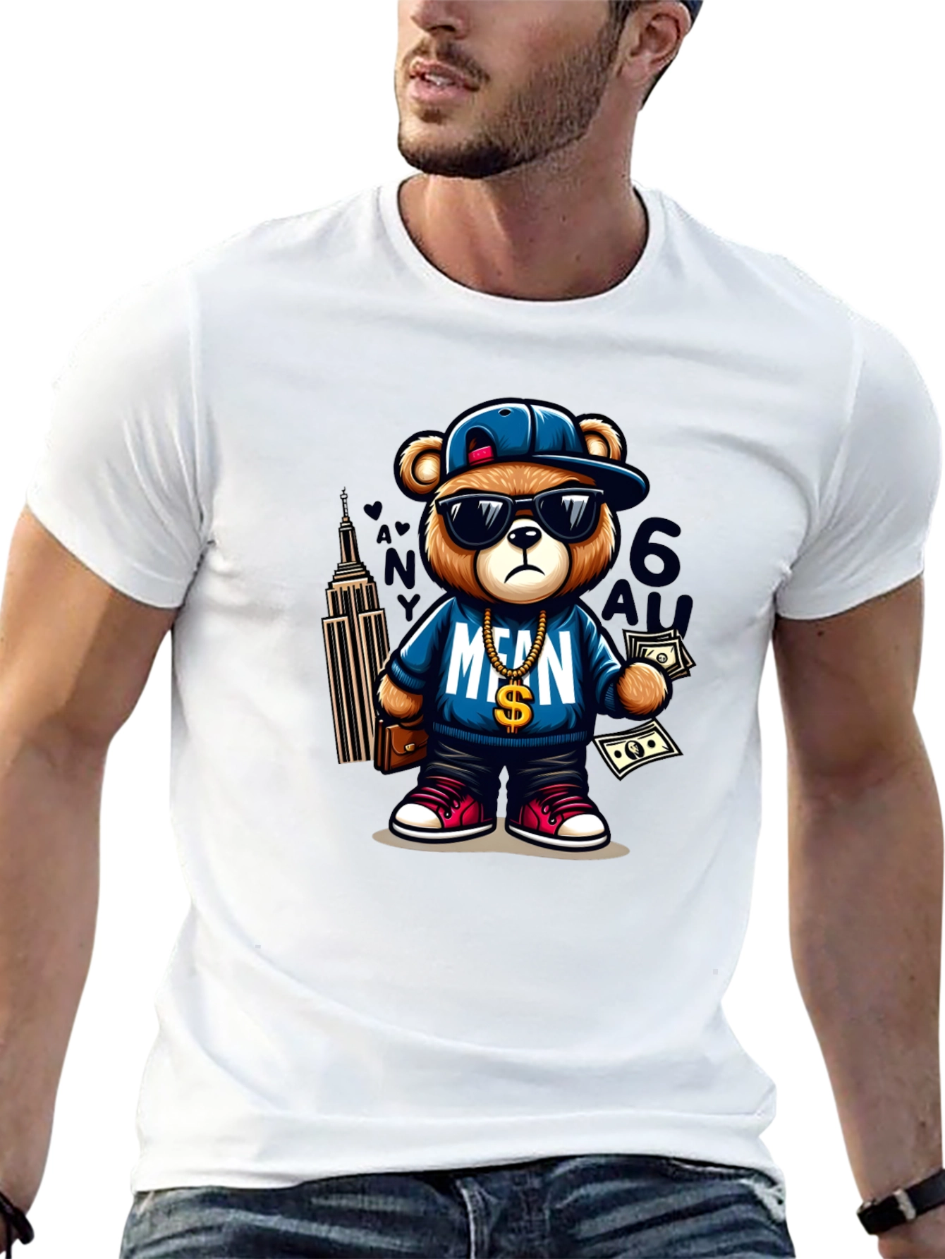 Cool Teddy Bear Graphic Tee - Streetwear Style