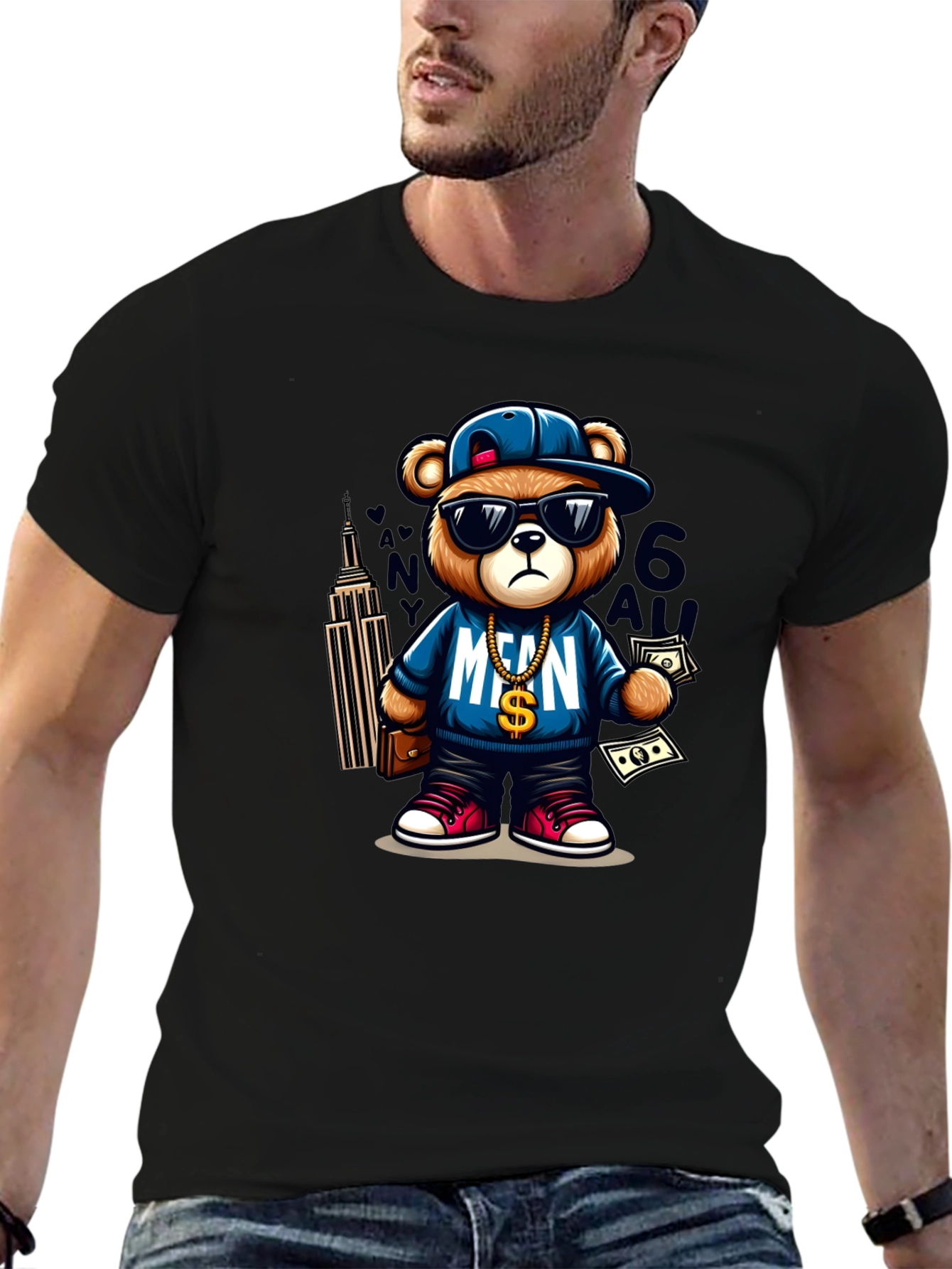Cool Teddy Bear Graphic Tee - Streetwear Style