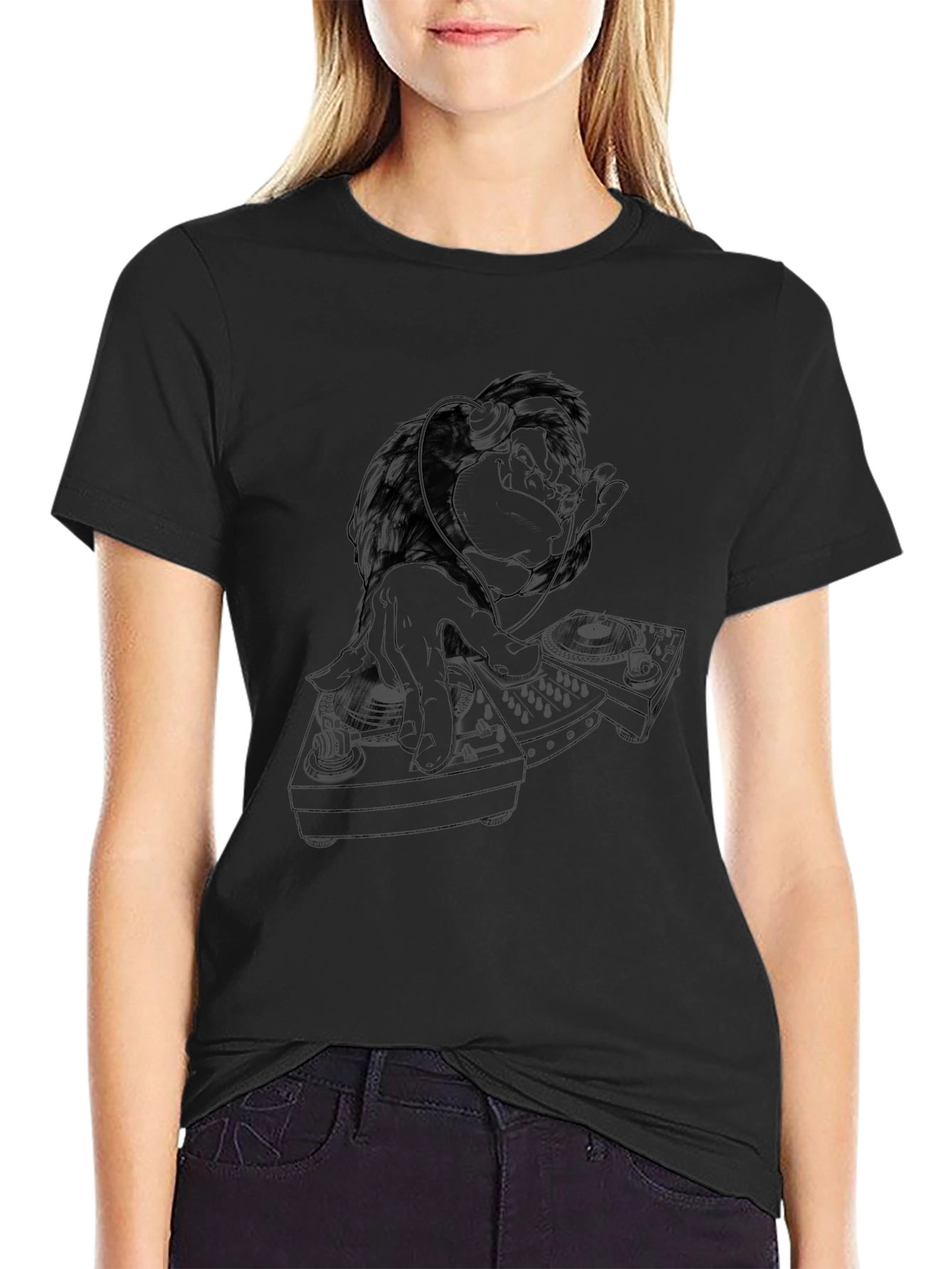DJ Gorilla Graphic Tee - Cool Black T-Shirt