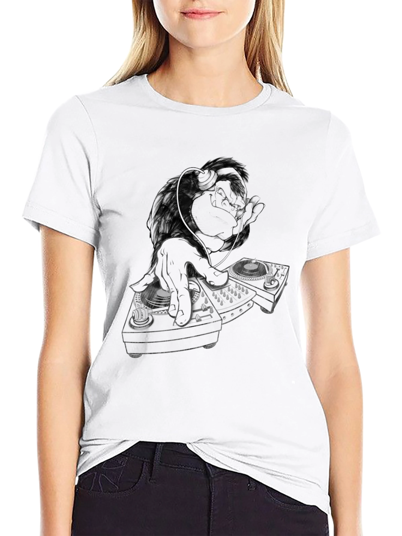 DJ Gorilla Graphic Tee - Cool Black T-Shirt