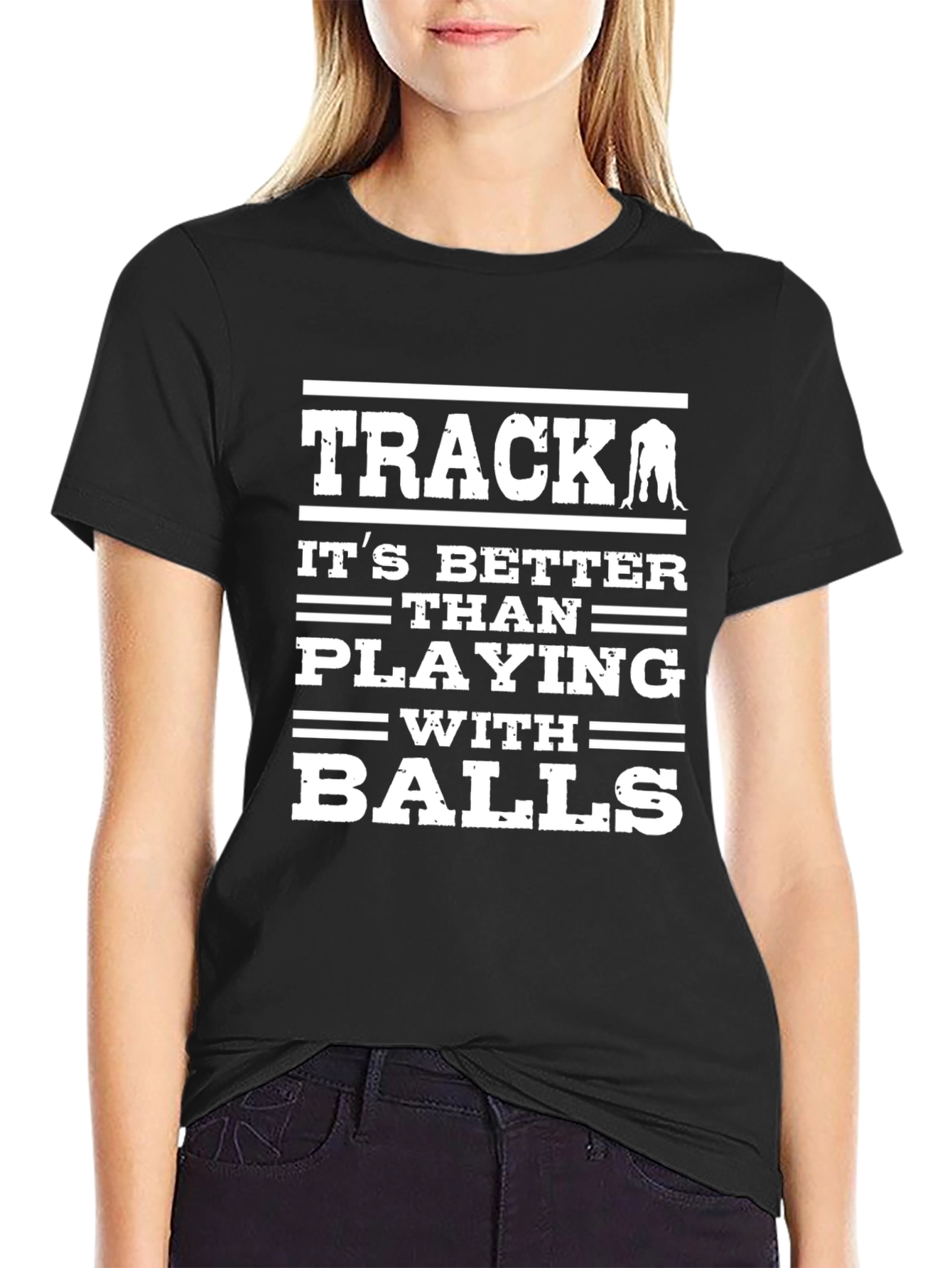 Track Black T-Shirt: Better Than Playing with Balls