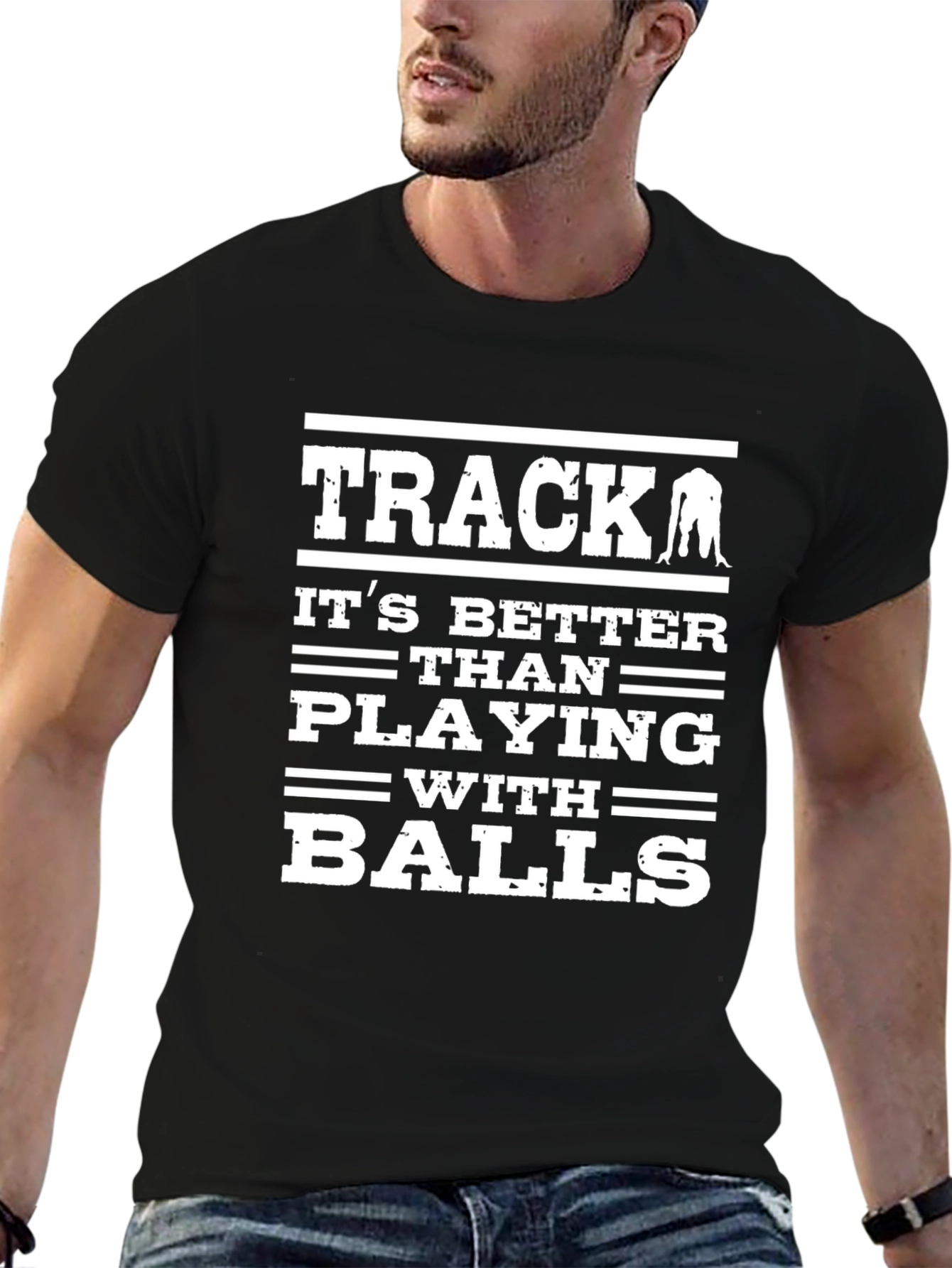 Track Black T-Shirt: Better Than Playing with Balls