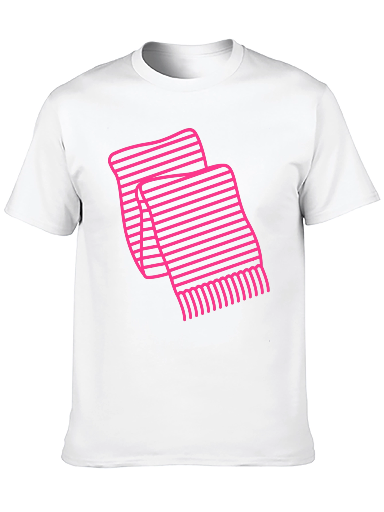 Striped Scarf Graphic Tee - Black