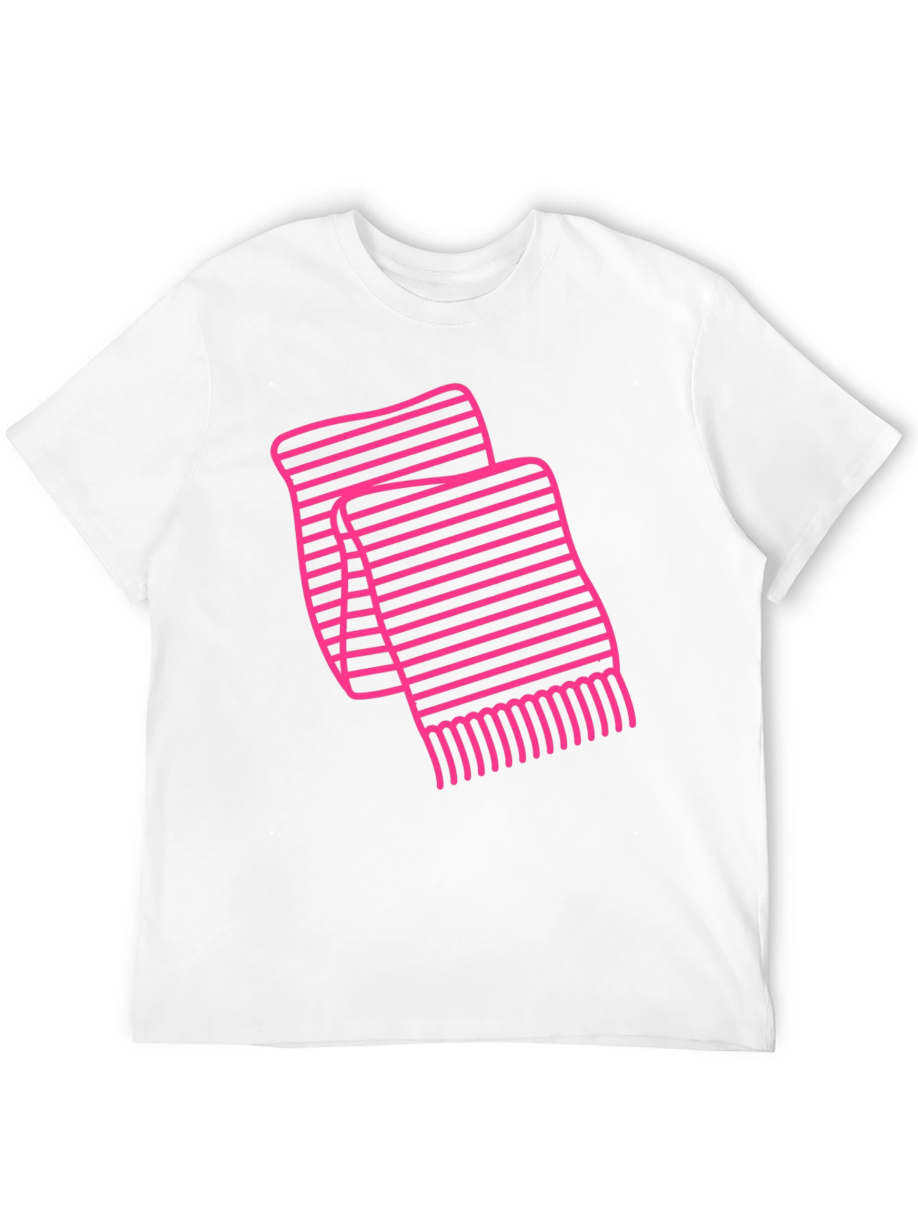 Striped Scarf Graphic Tee - Black