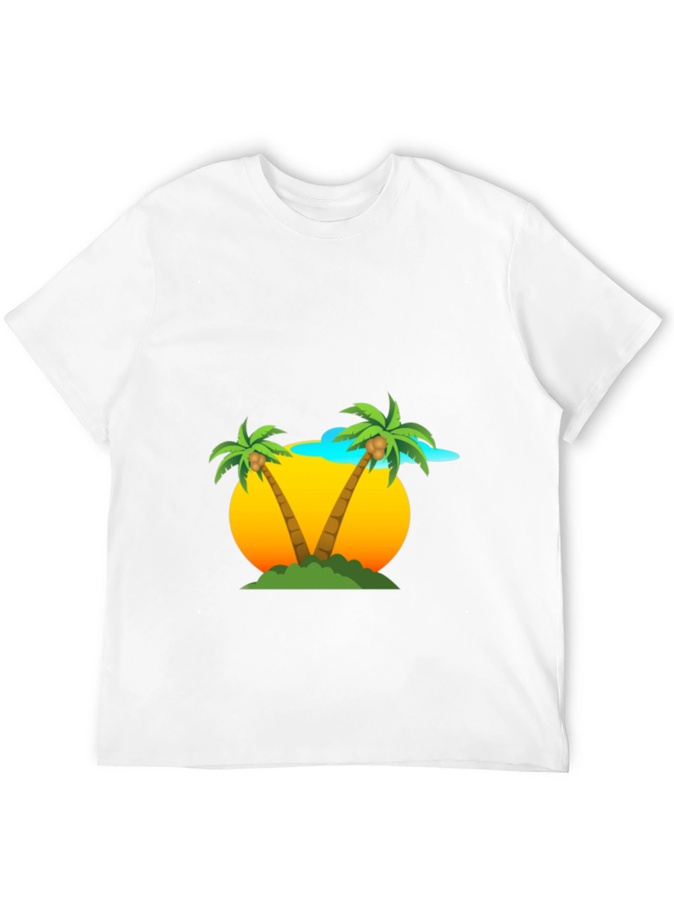 Tropical Palm Tree Graphic Tee - Black