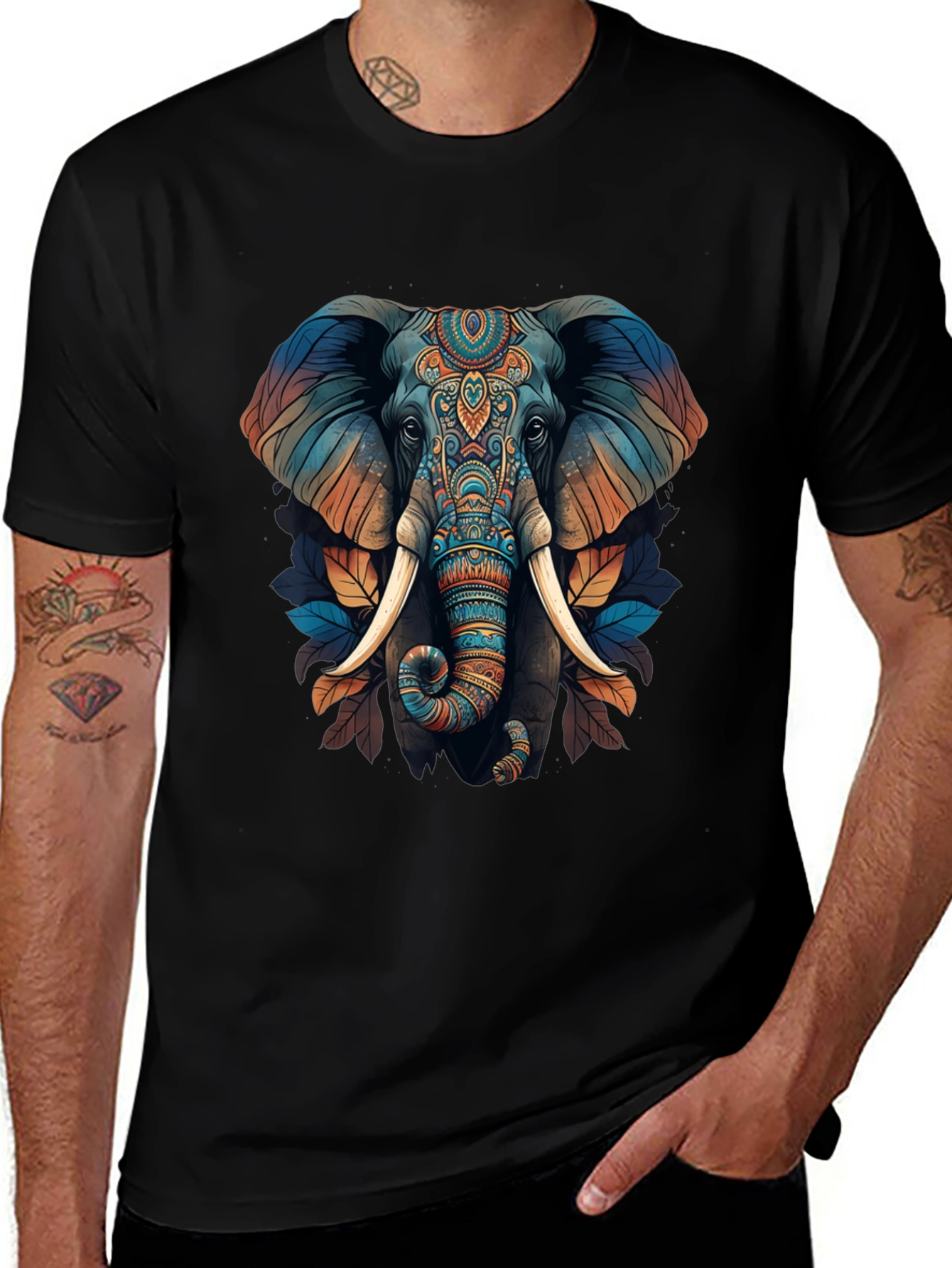 Elephant Graphic Print T-Shirt - Stylish Mens Tee