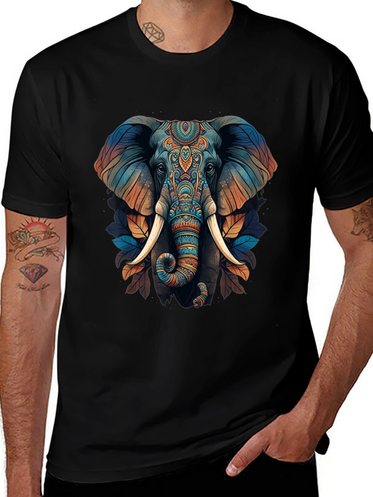 Elephant Graphic Print T-Shirt - Stylish Mens Tee