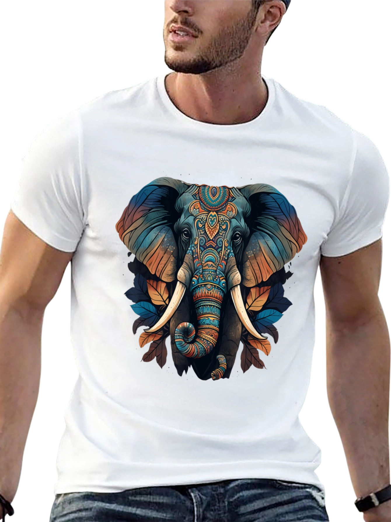 Elephant Graphic Print T-Shirt - Stylish Mens Tee