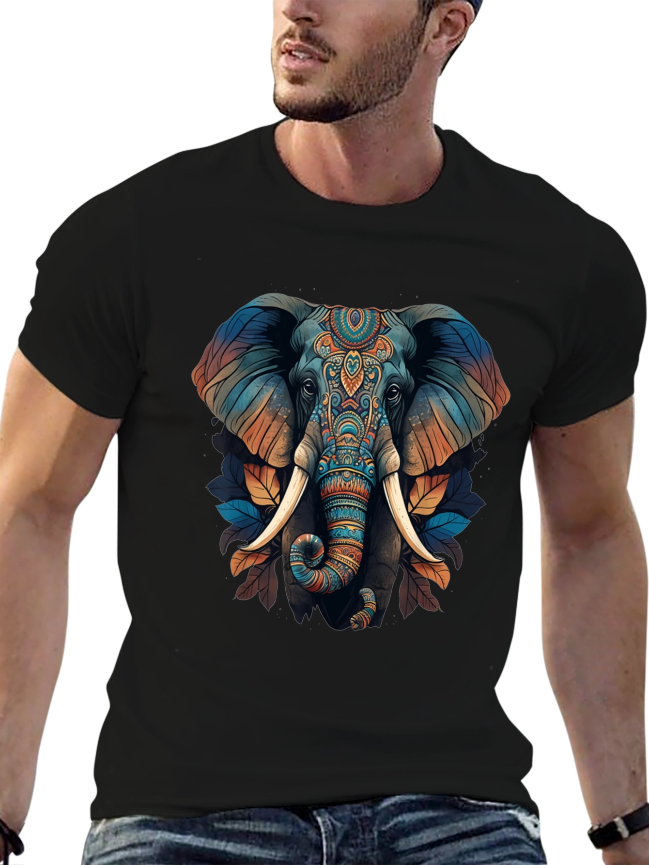 Elephant Graphic Print T-Shirt - Stylish Mens Tee