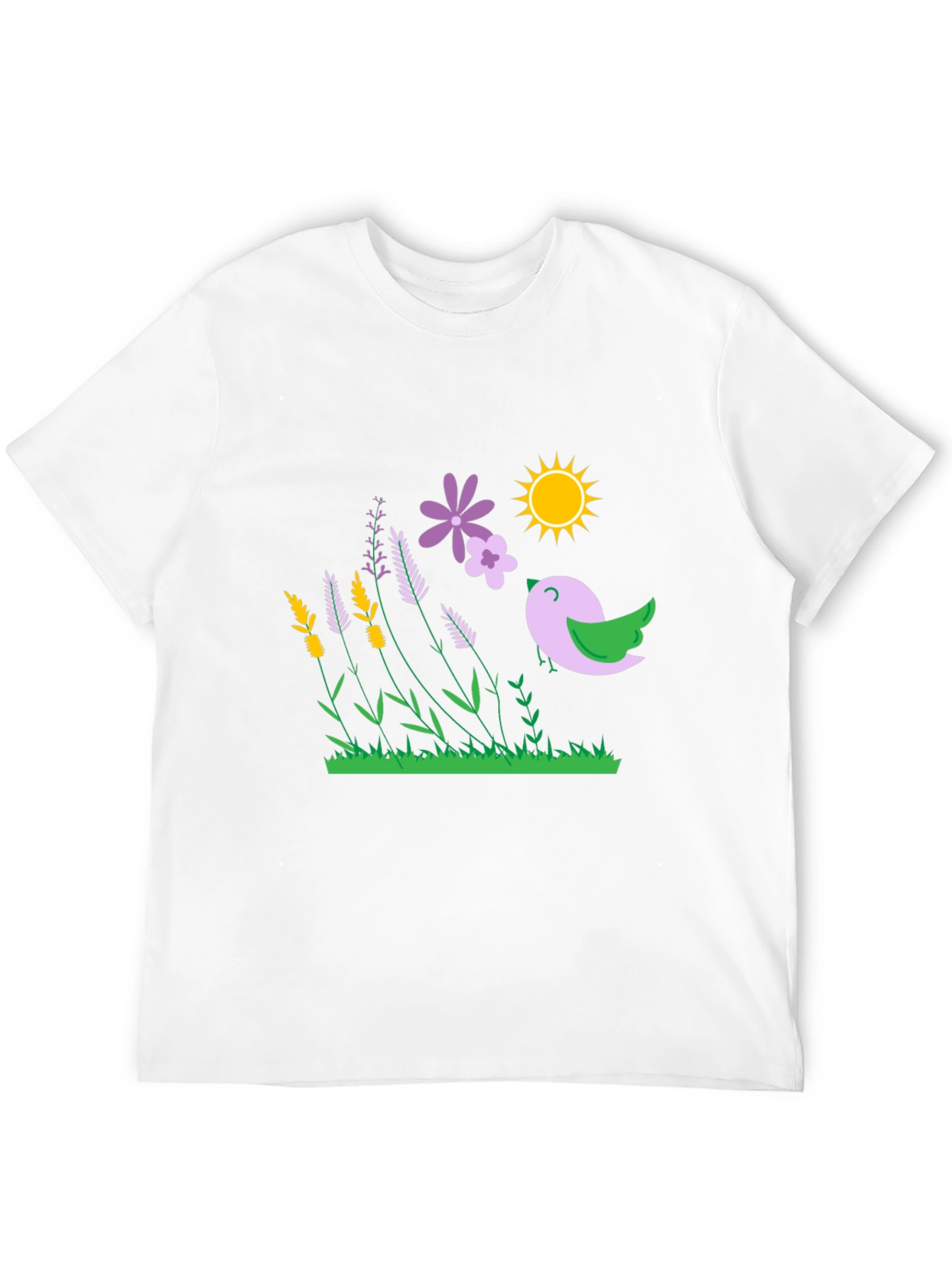 Natures Song T-Shirt - Bird Flowers Sun Graphic Tee
