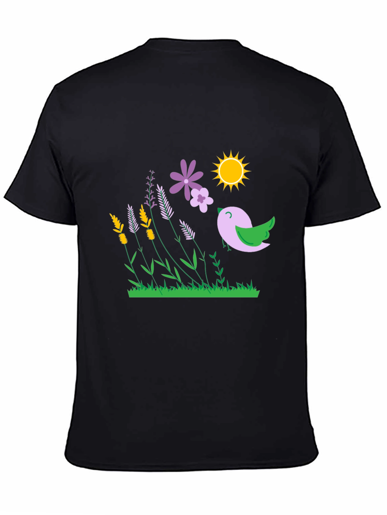 Natures Song T-Shirt - Bird Flowers Sun Graphic Tee