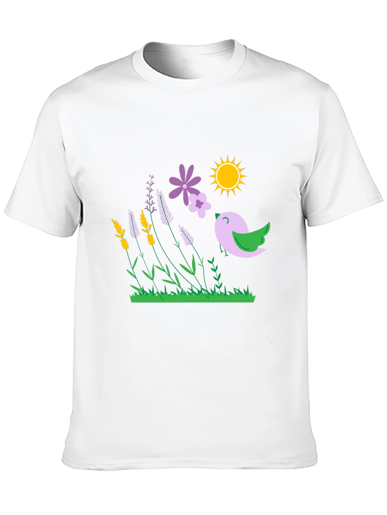 Natures Song T-Shirt - Bird Flowers Sun Graphic Tee