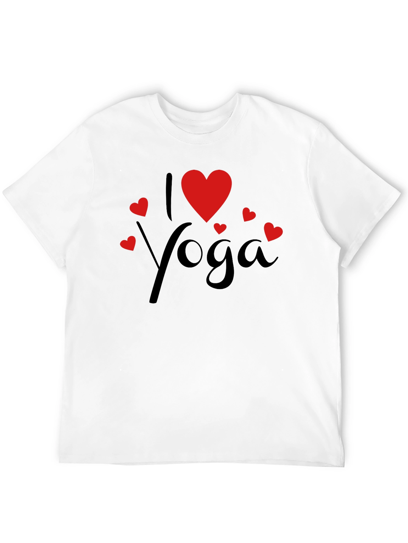 I Love Yoga Graphic Tee - Black Cotton T-Shirt