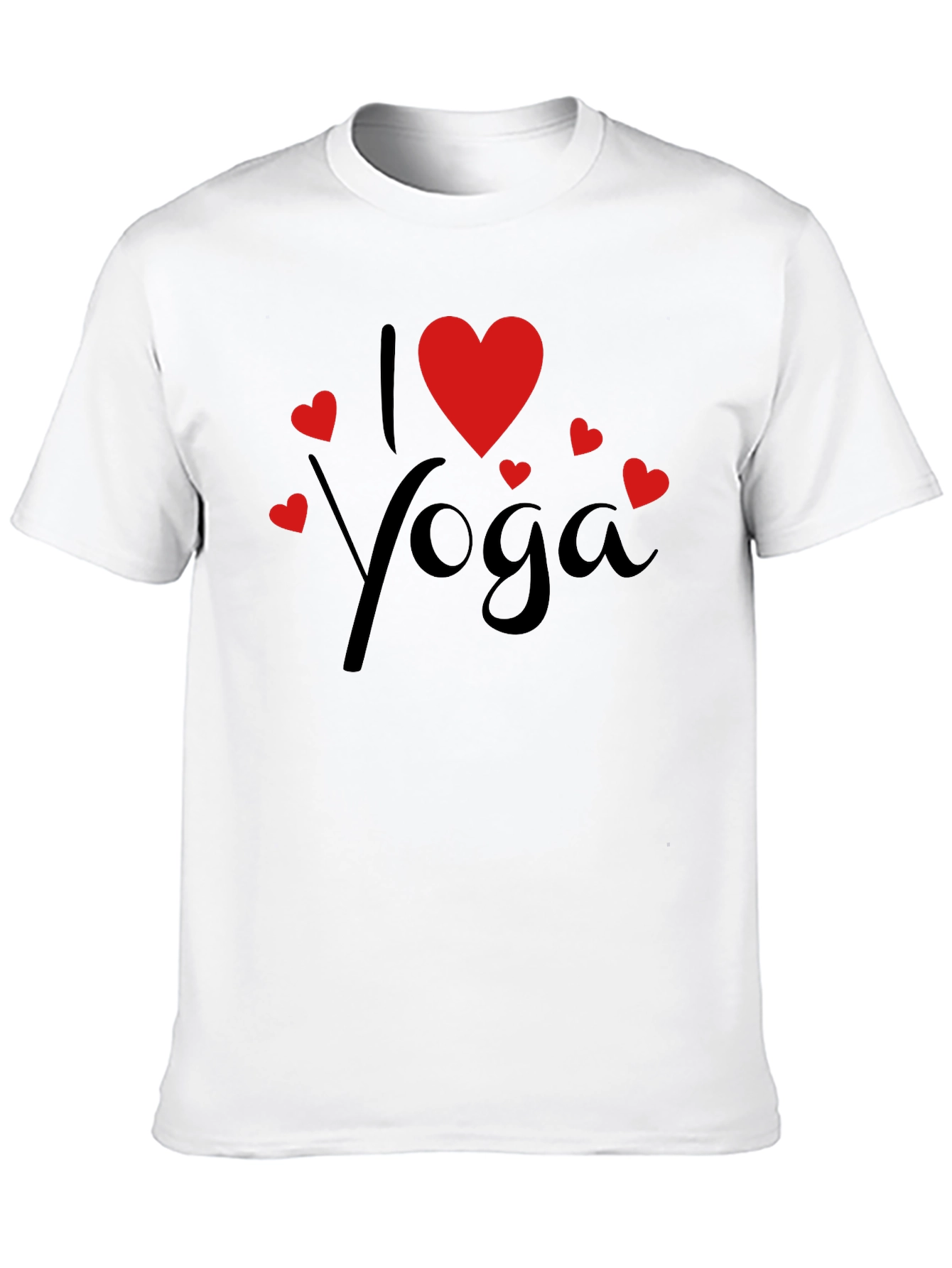 I Love Yoga Graphic Tee - Black Cotton T-Shirt