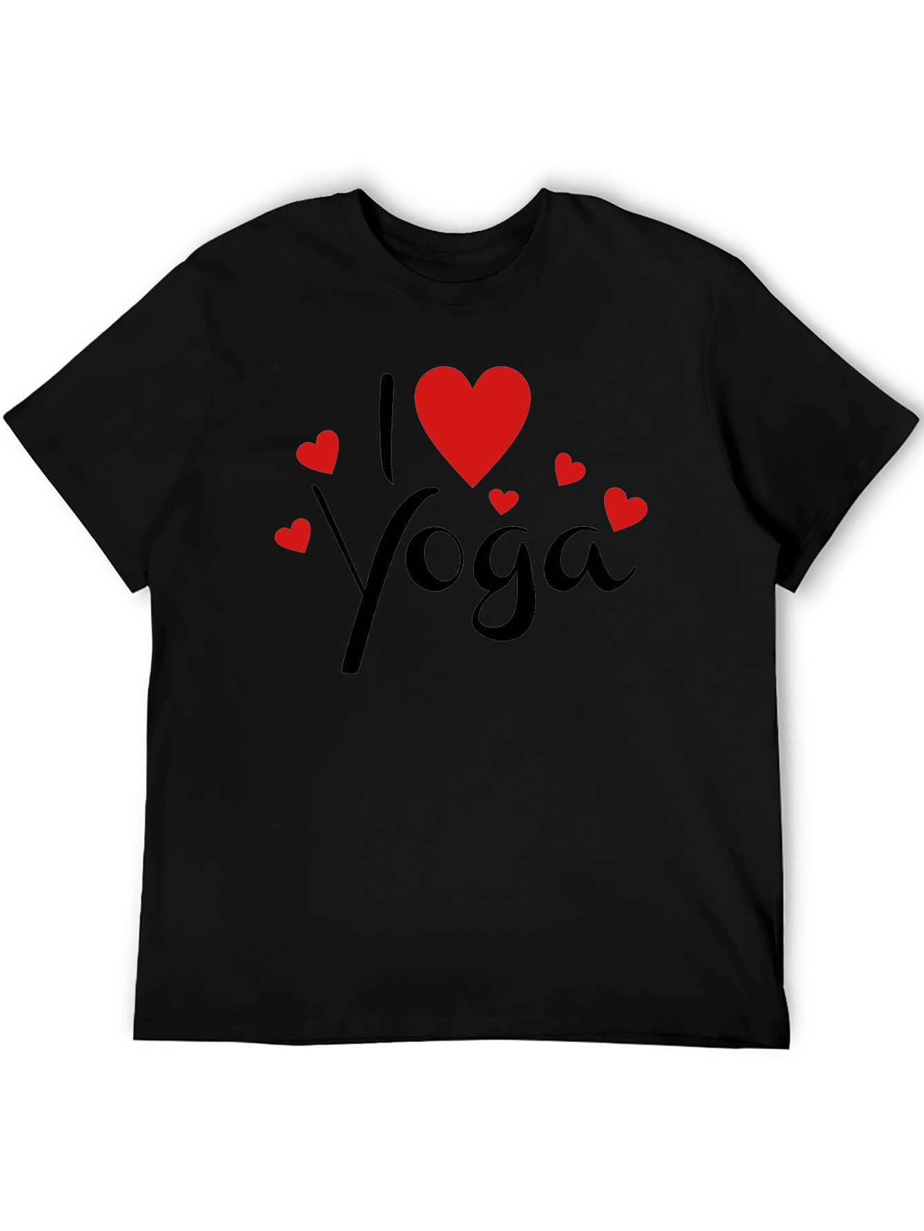 I Love Yoga Graphic Tee - Black Cotton T-Shirt