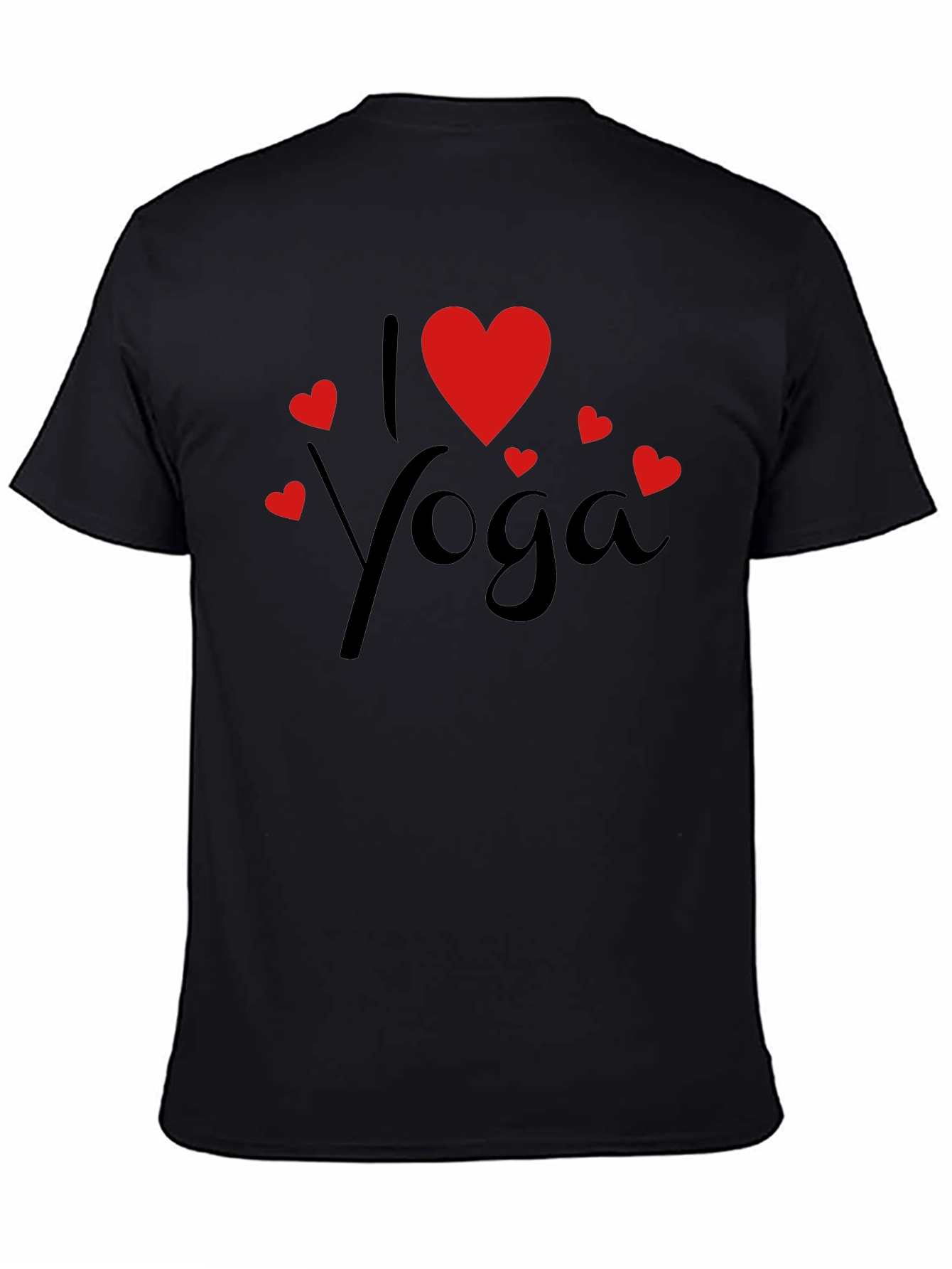 I Love Yoga Graphic Tee - Black Cotton T-Shirt