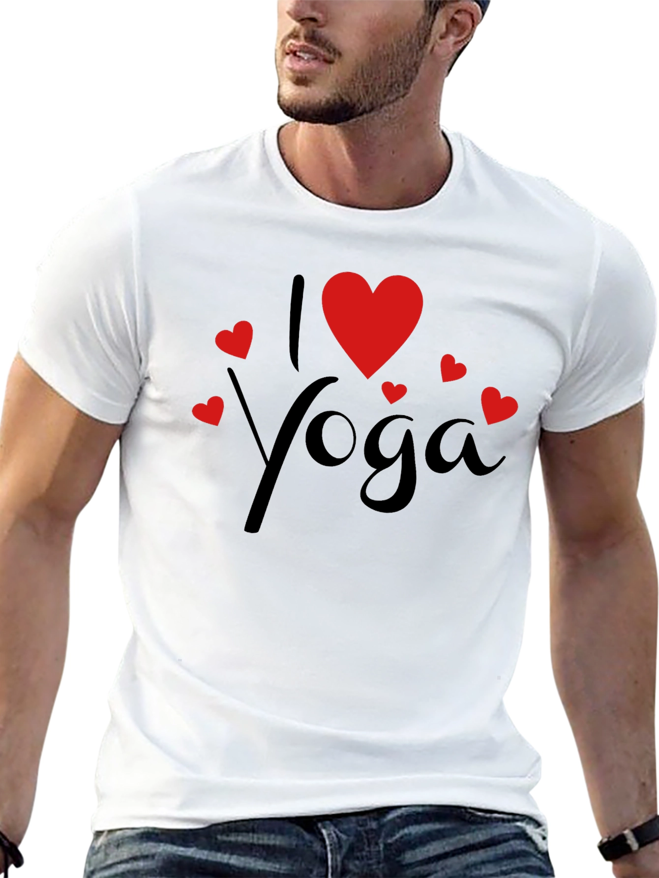 I Love Yoga Graphic Tee - Black Cotton T-Shirt