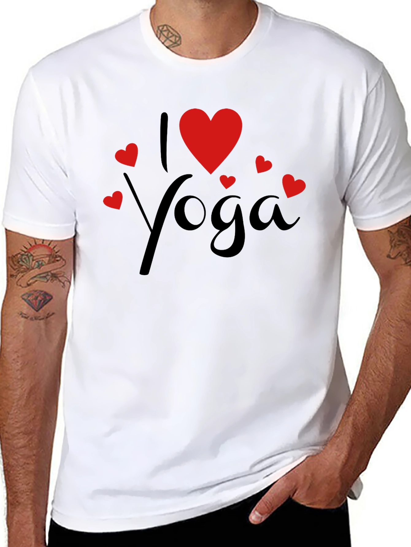 I Love Yoga Graphic Tee - Black Cotton T-Shirt