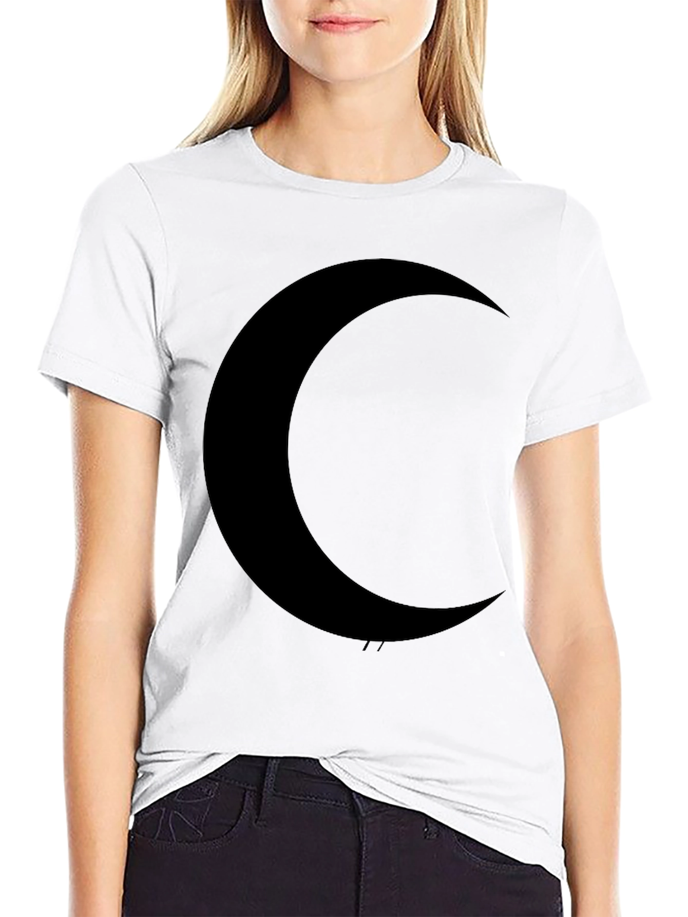 Midnight Moon Black T-Shirt - Stylish Crescent Graphic Tee