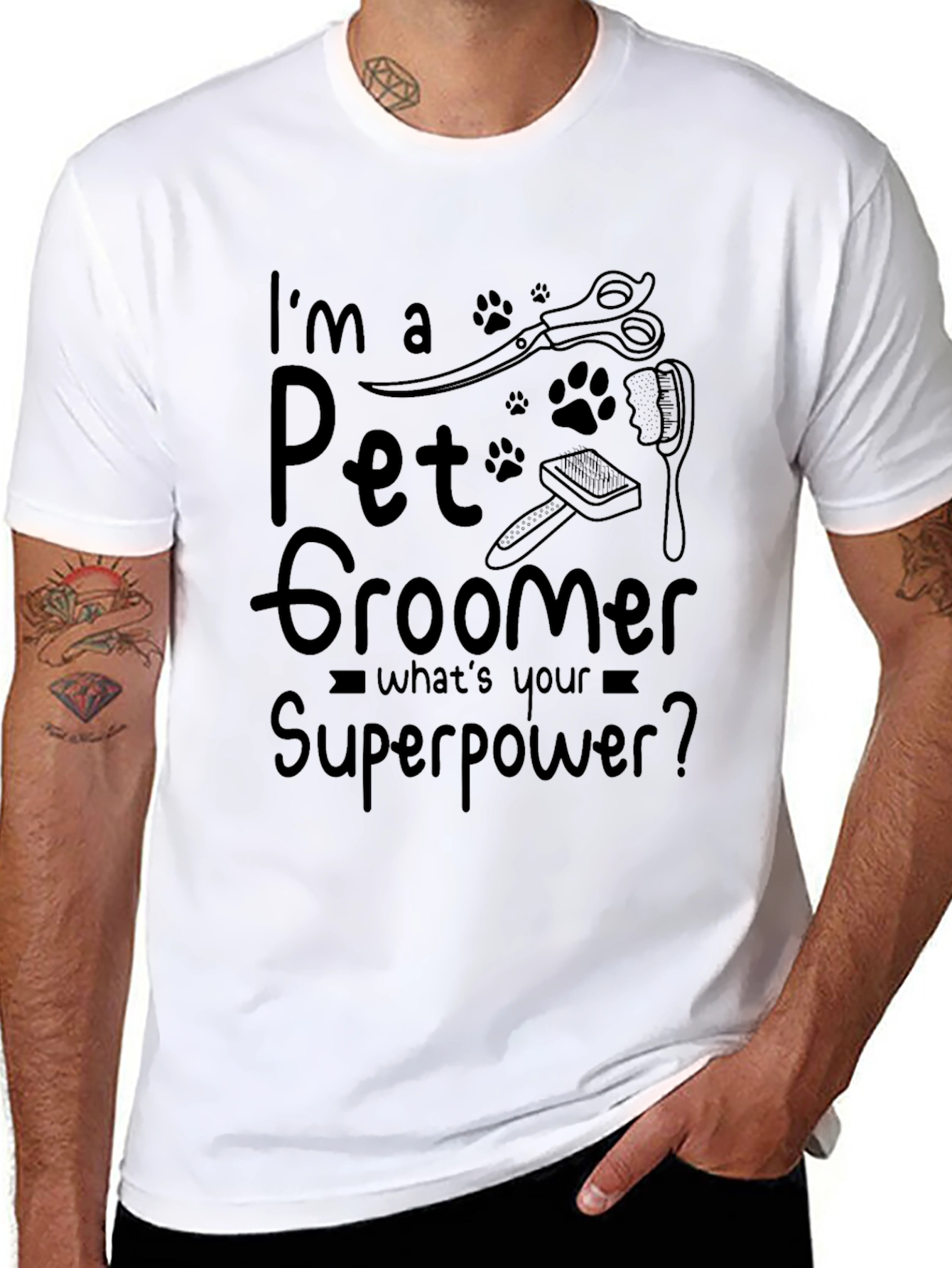Pet Groomer Superpower Black T-Shirt