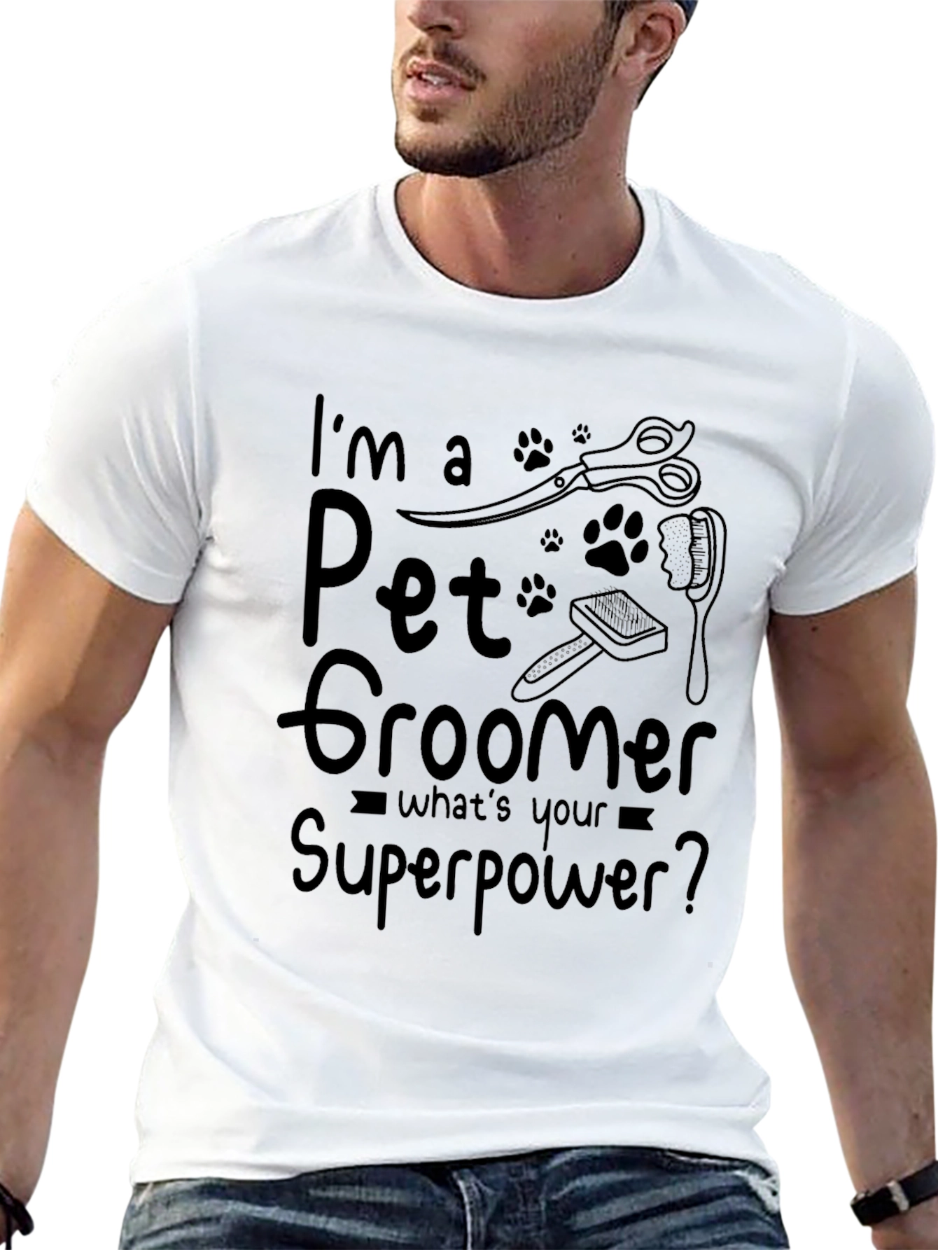 Pet Groomer Superpower Black T-Shirt
